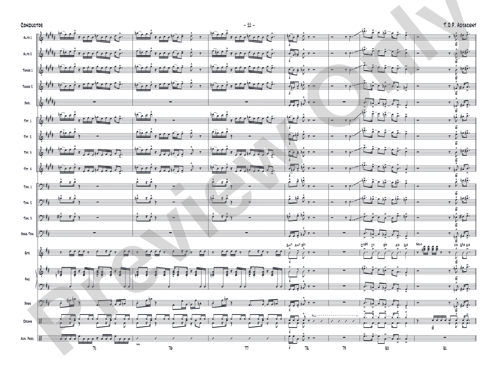 T.O.P. Adjacent: Jazz Ensemble Conductor Score & Parts