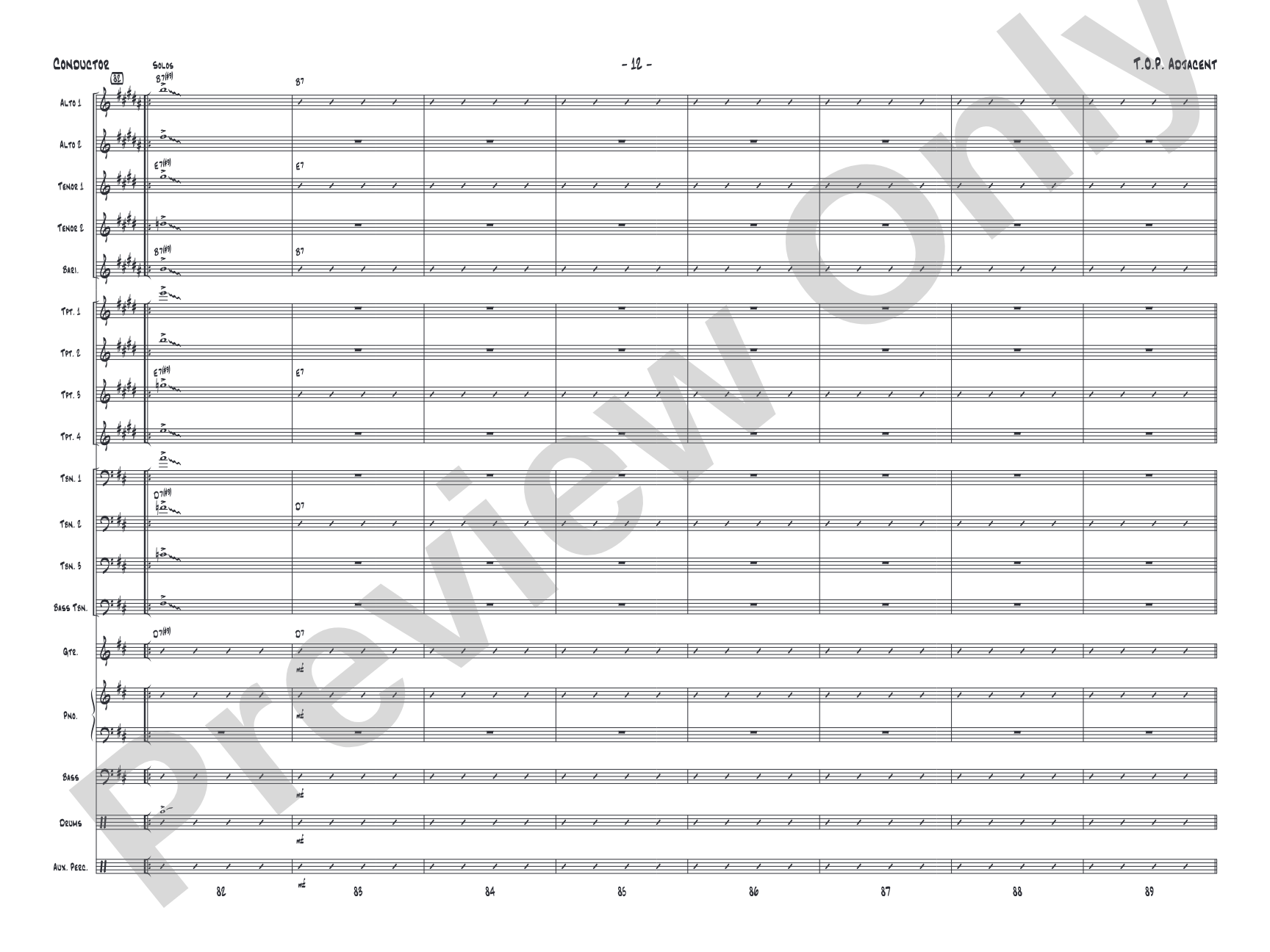 T.O.P. Adjacent: Jazz Ensemble Conductor Score & Parts