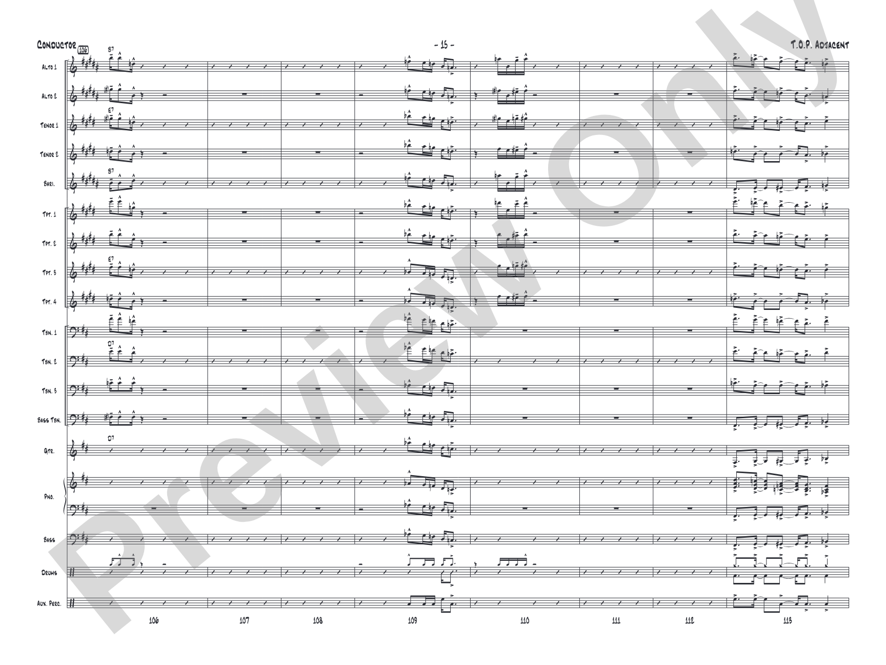 T.O.P. Adjacent: Jazz Ensemble Conductor Score & Parts