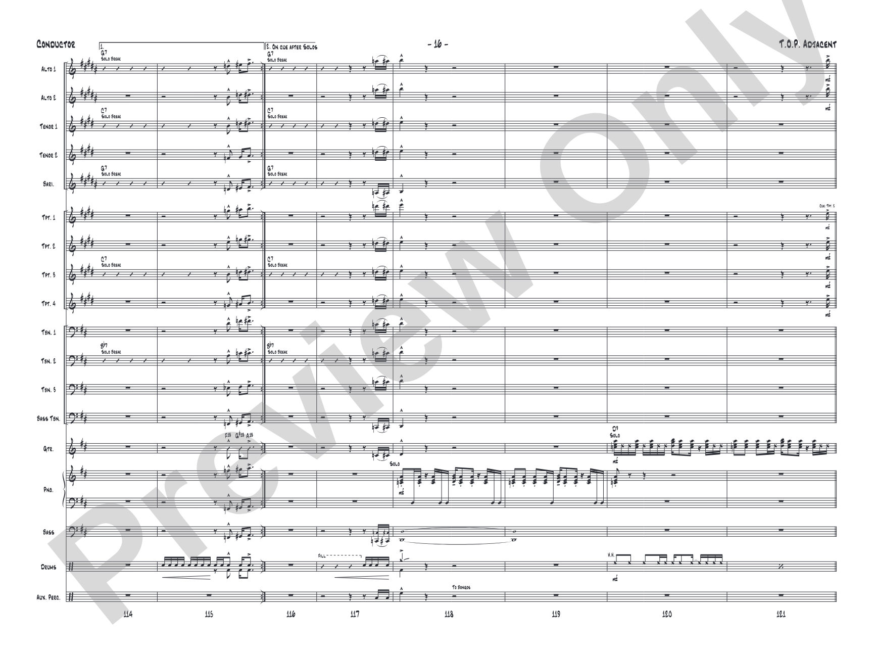 T.O.P. Adjacent: Jazz Ensemble Conductor Score & Parts