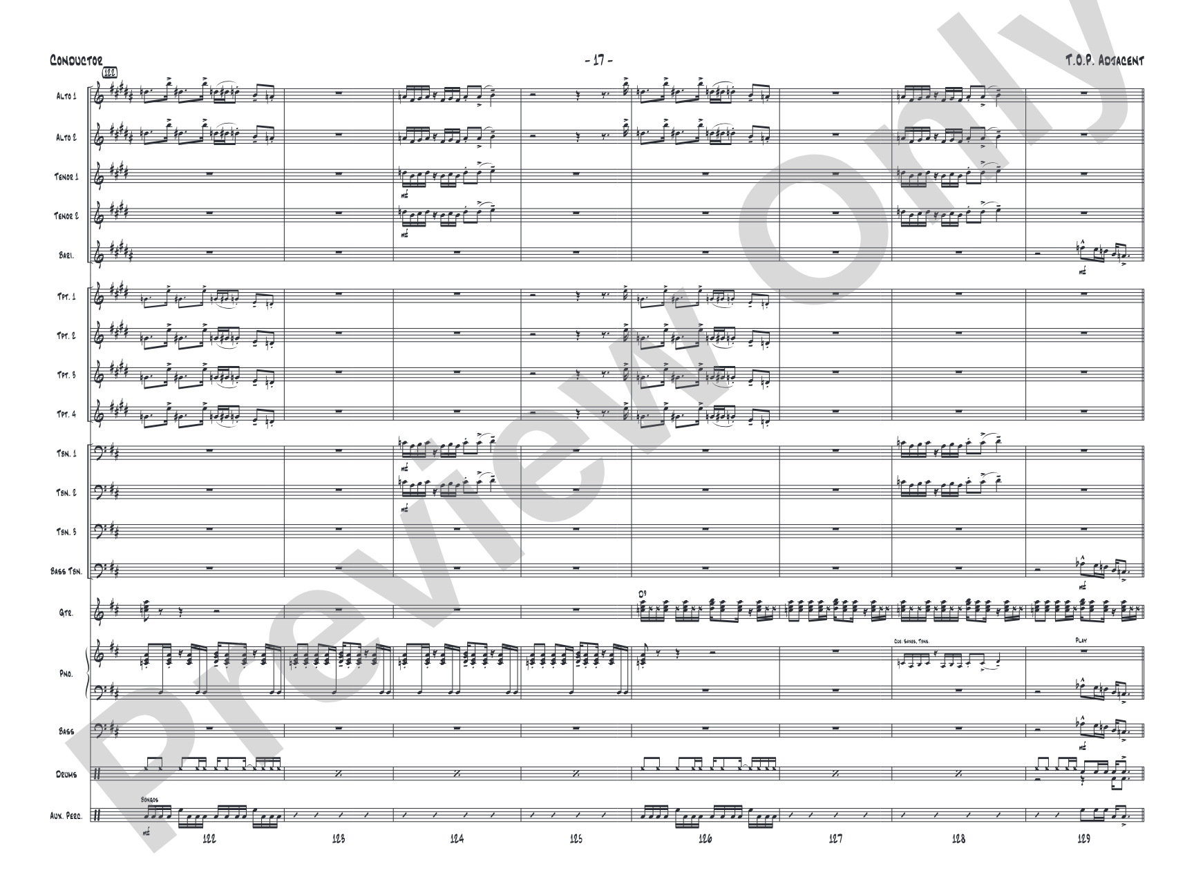 T.O.P. Adjacent: Jazz Ensemble Conductor Score & Parts