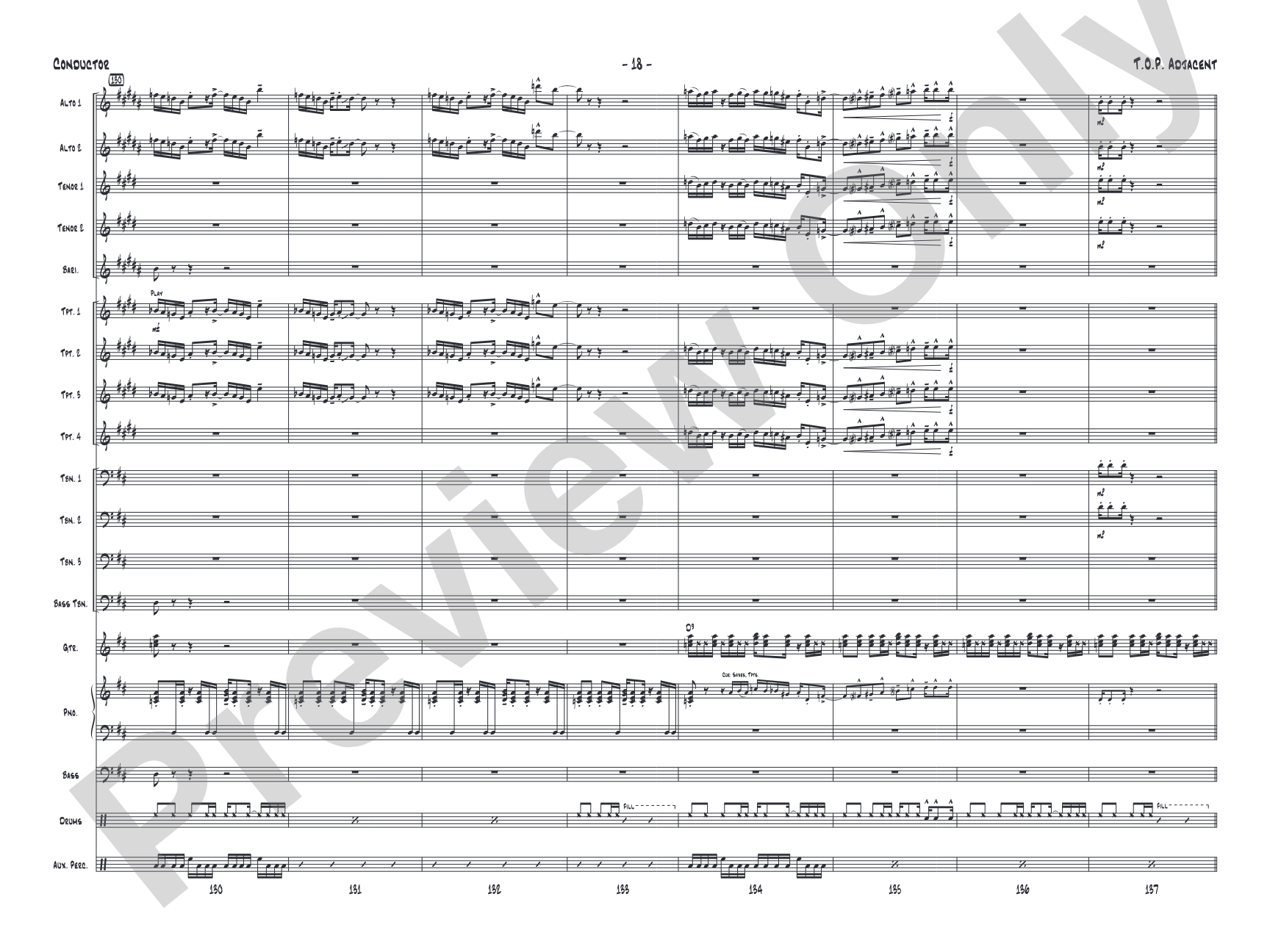 T.O.P. Adjacent: Jazz Ensemble Conductor Score & Parts
