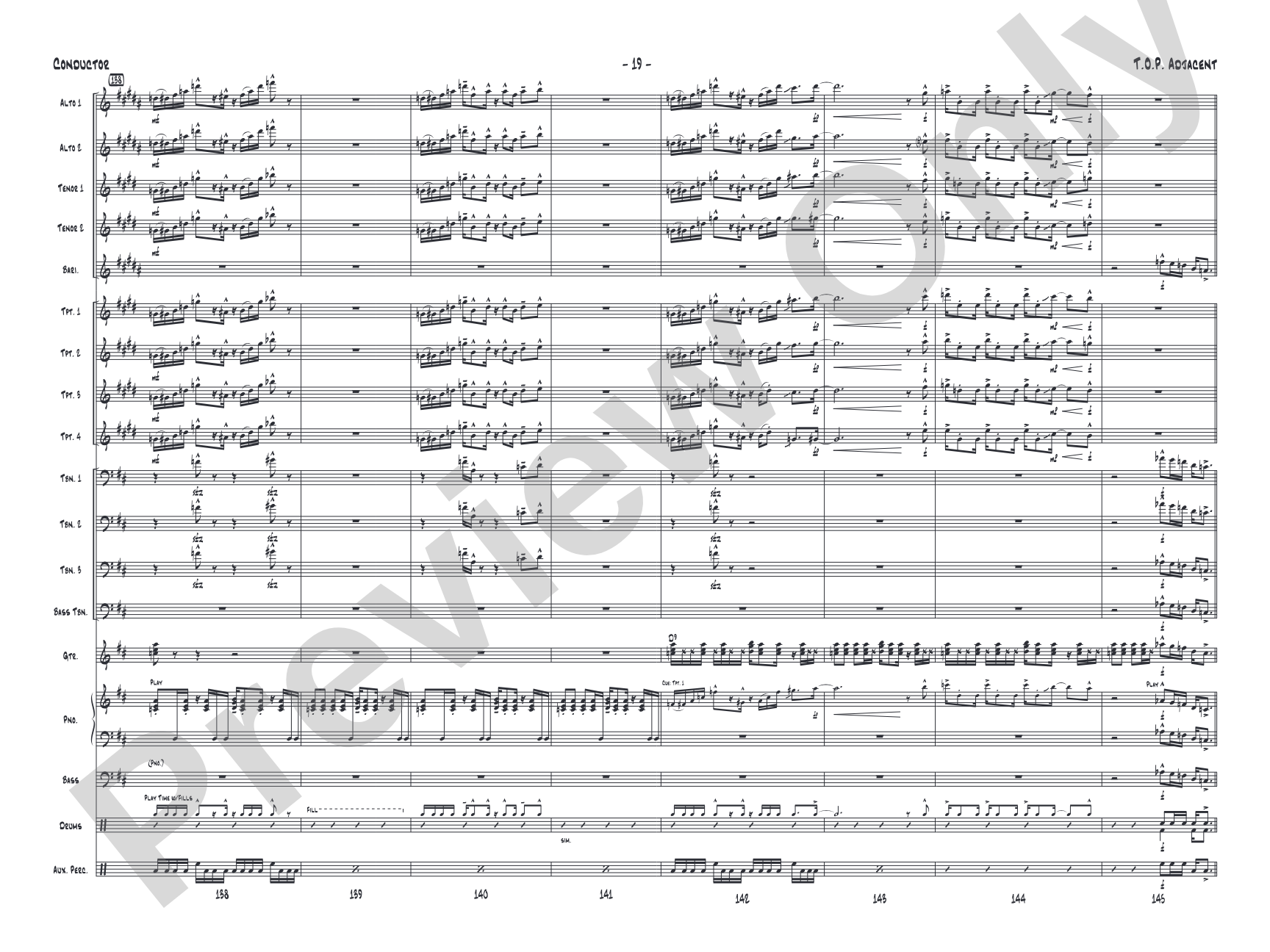T.O.P. Adjacent: Jazz Ensemble Conductor Score & Parts