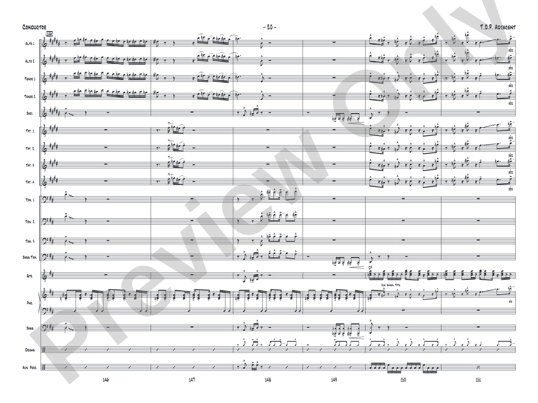 T.O.P. Adjacent: Jazz Ensemble Conductor Score & Parts