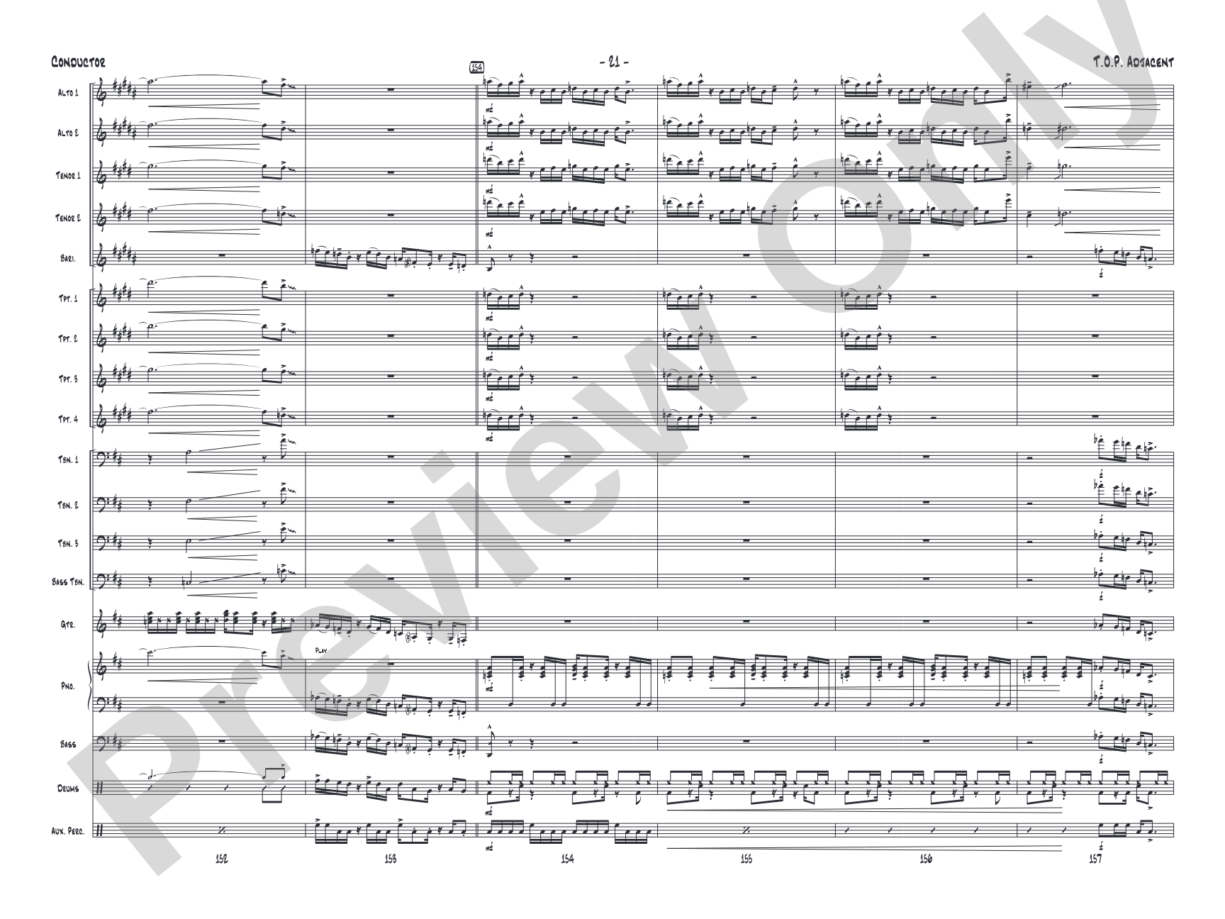 T.O.P. Adjacent: Jazz Ensemble Conductor Score & Parts