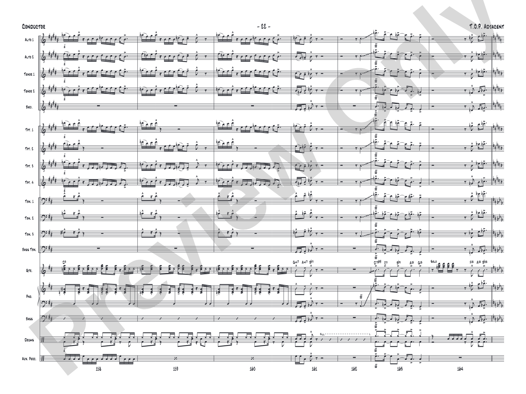 T.O.P. Adjacent: Jazz Ensemble Conductor Score & Parts