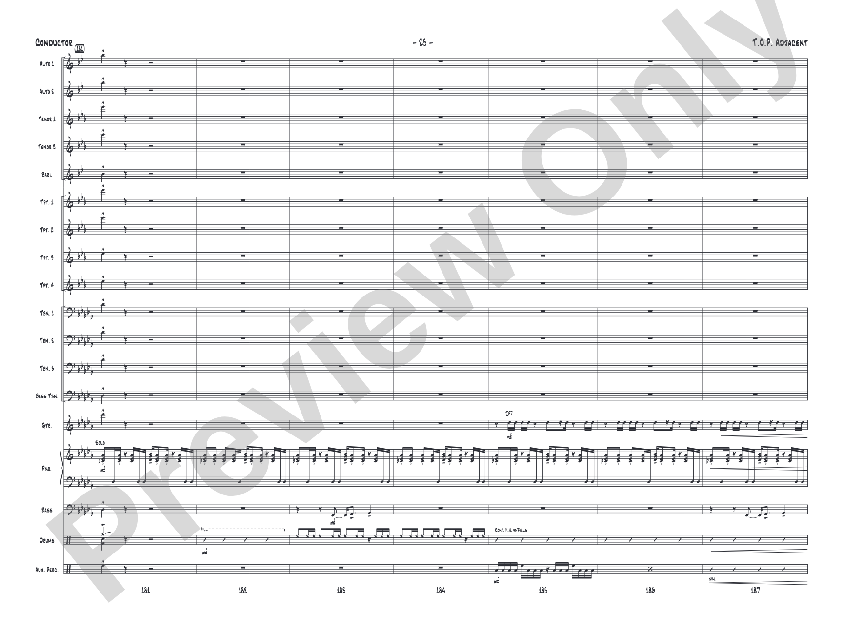 T.O.P. Adjacent: Jazz Ensemble Conductor Score & Parts