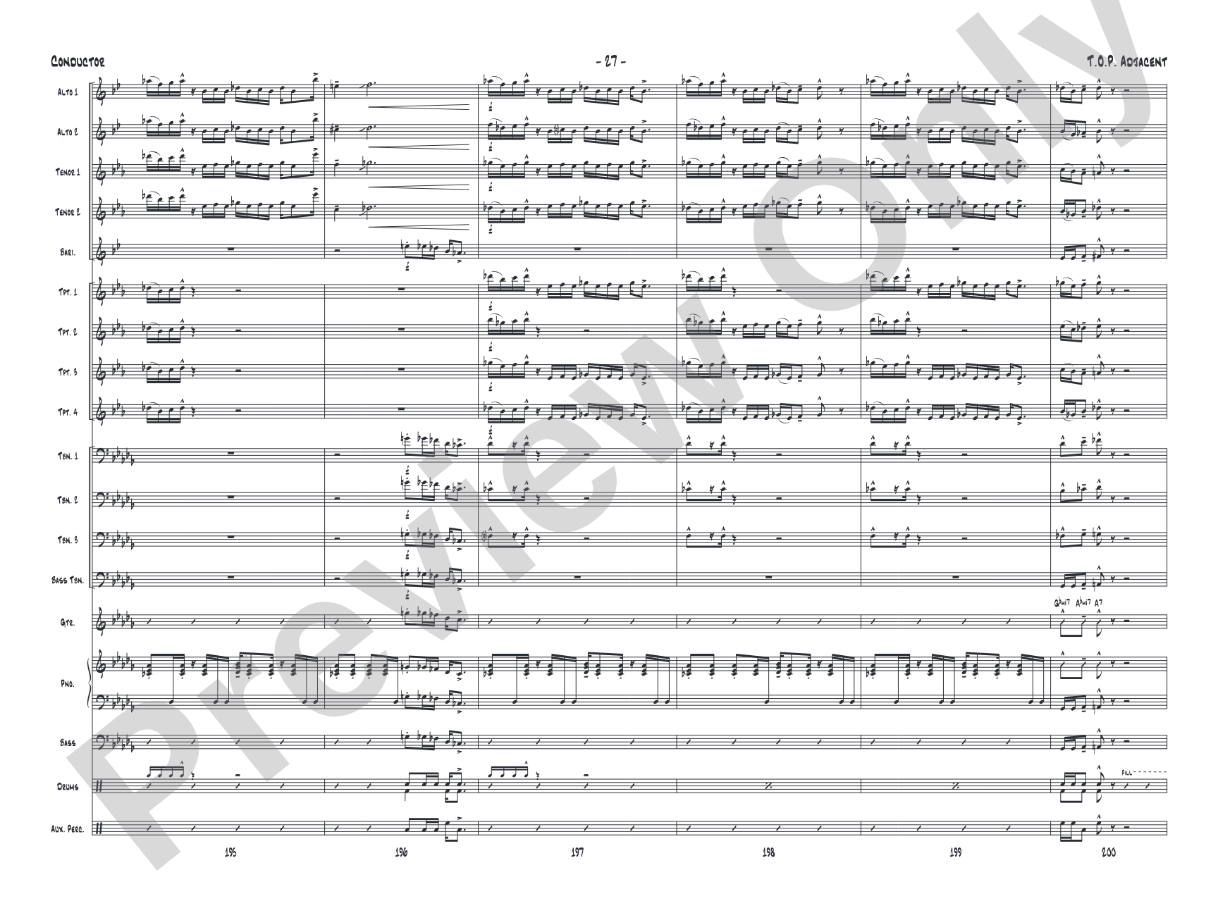 T.O.P. Adjacent: Jazz Ensemble Conductor Score & Parts