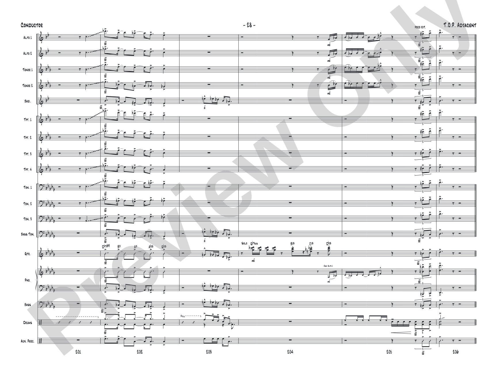 T.O.P. Adjacent: Jazz Ensemble Conductor Score & Parts