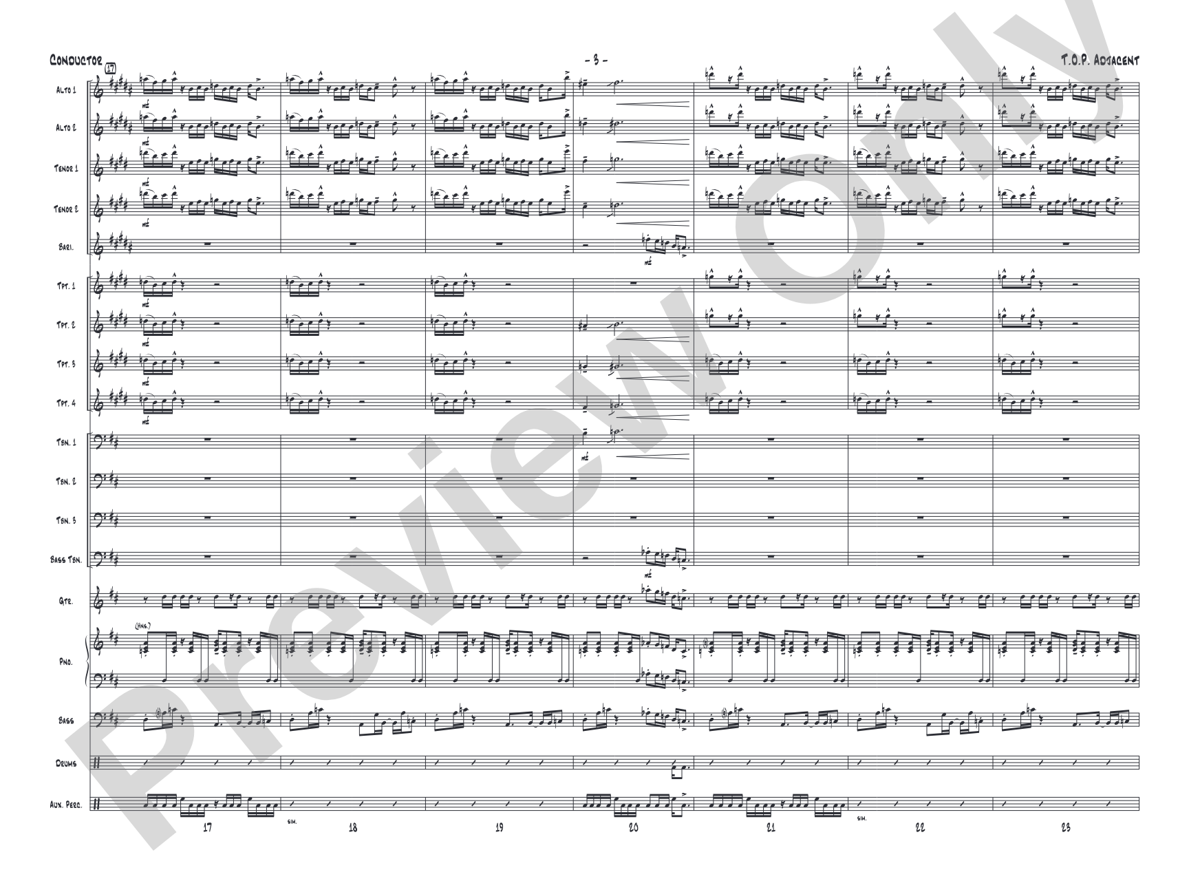 T.O.P. Adjacent: Jazz Ensemble Conductor Score & Parts