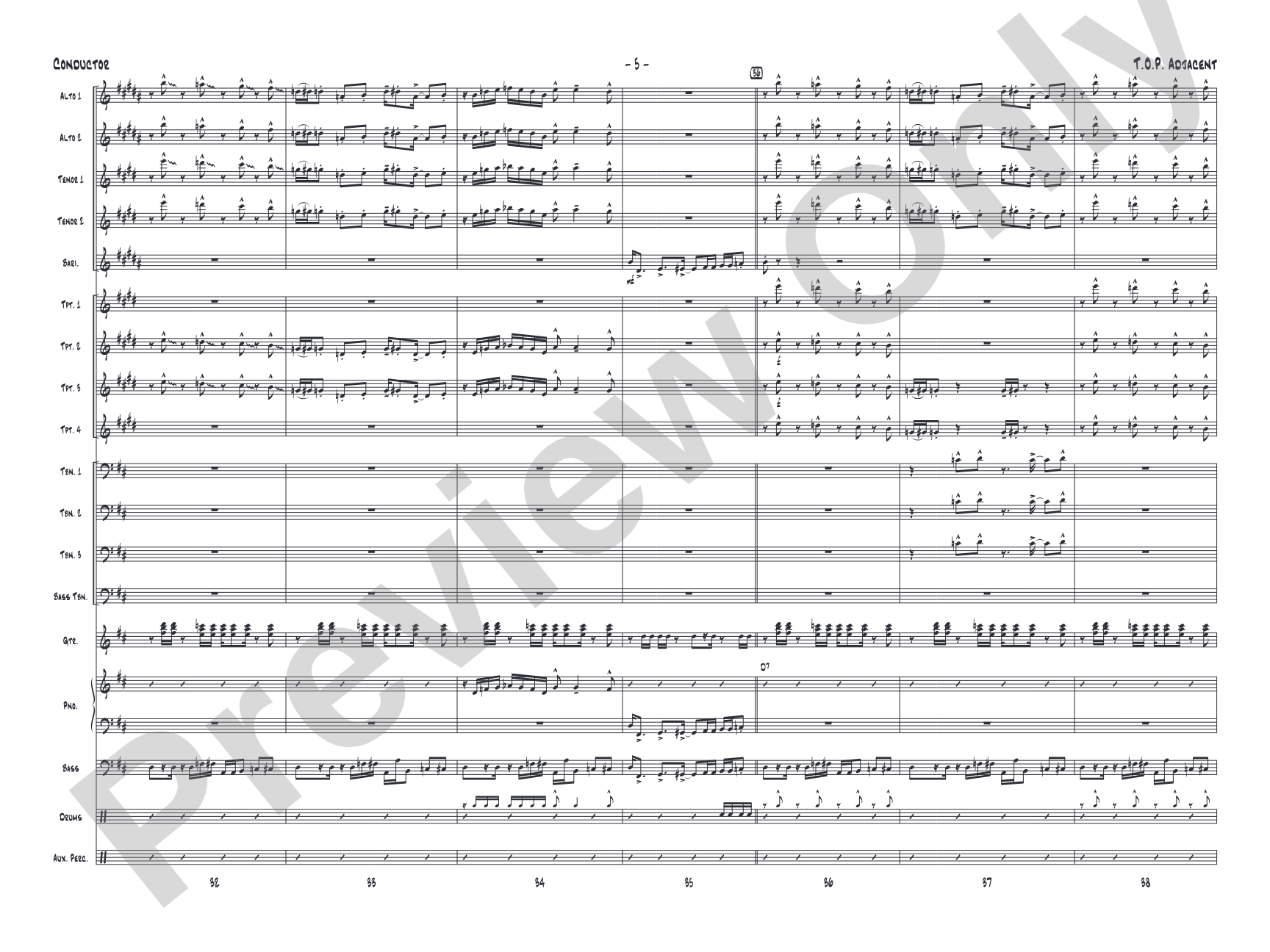 T.O.P. Adjacent: Jazz Ensemble Conductor Score & Parts