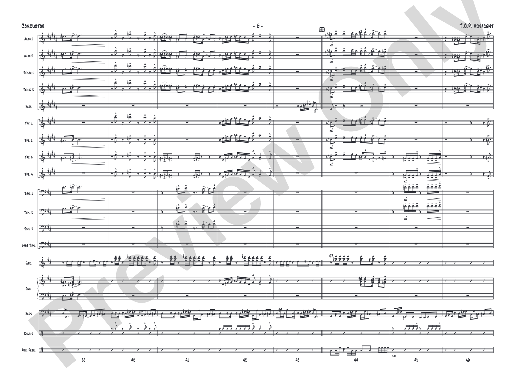 T.O.P. Adjacent: Jazz Ensemble Conductor Score & Parts