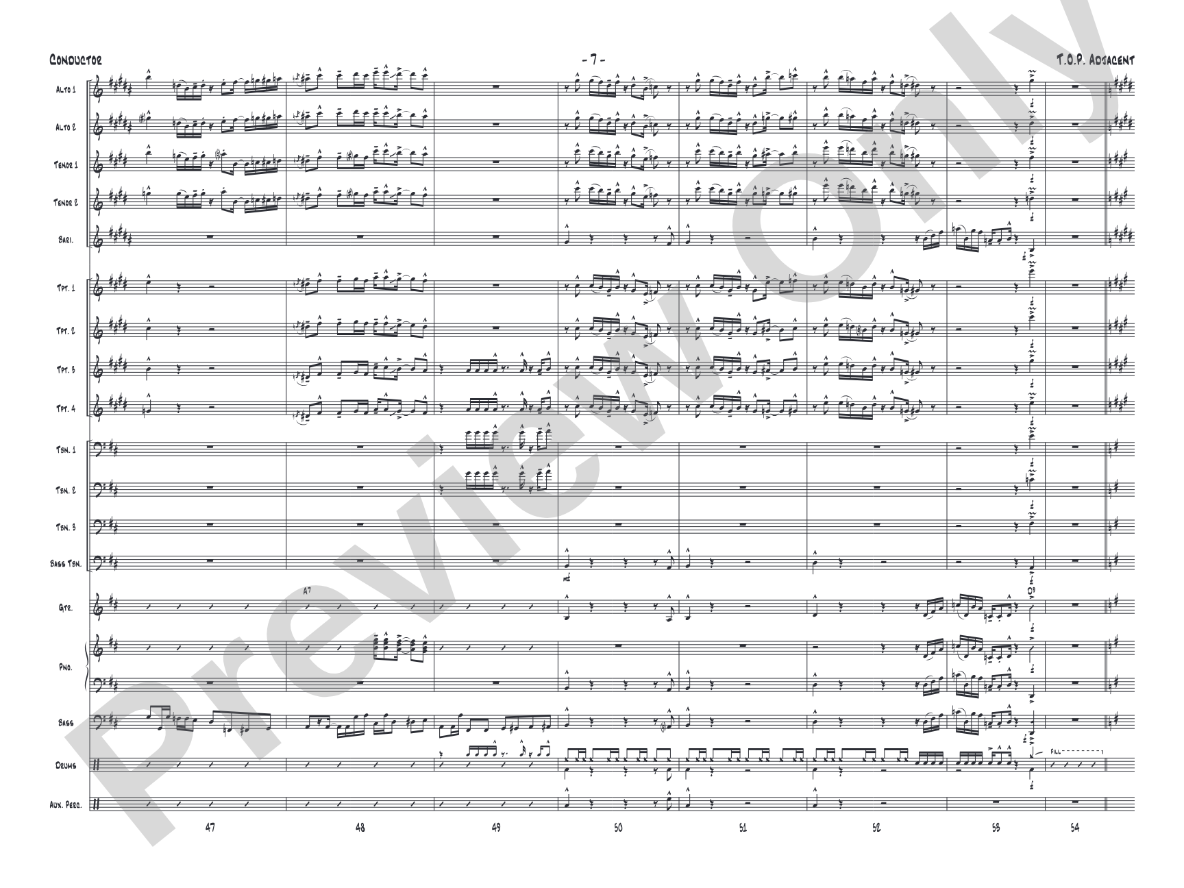 T.O.P. Adjacent: Jazz Ensemble Conductor Score & Parts