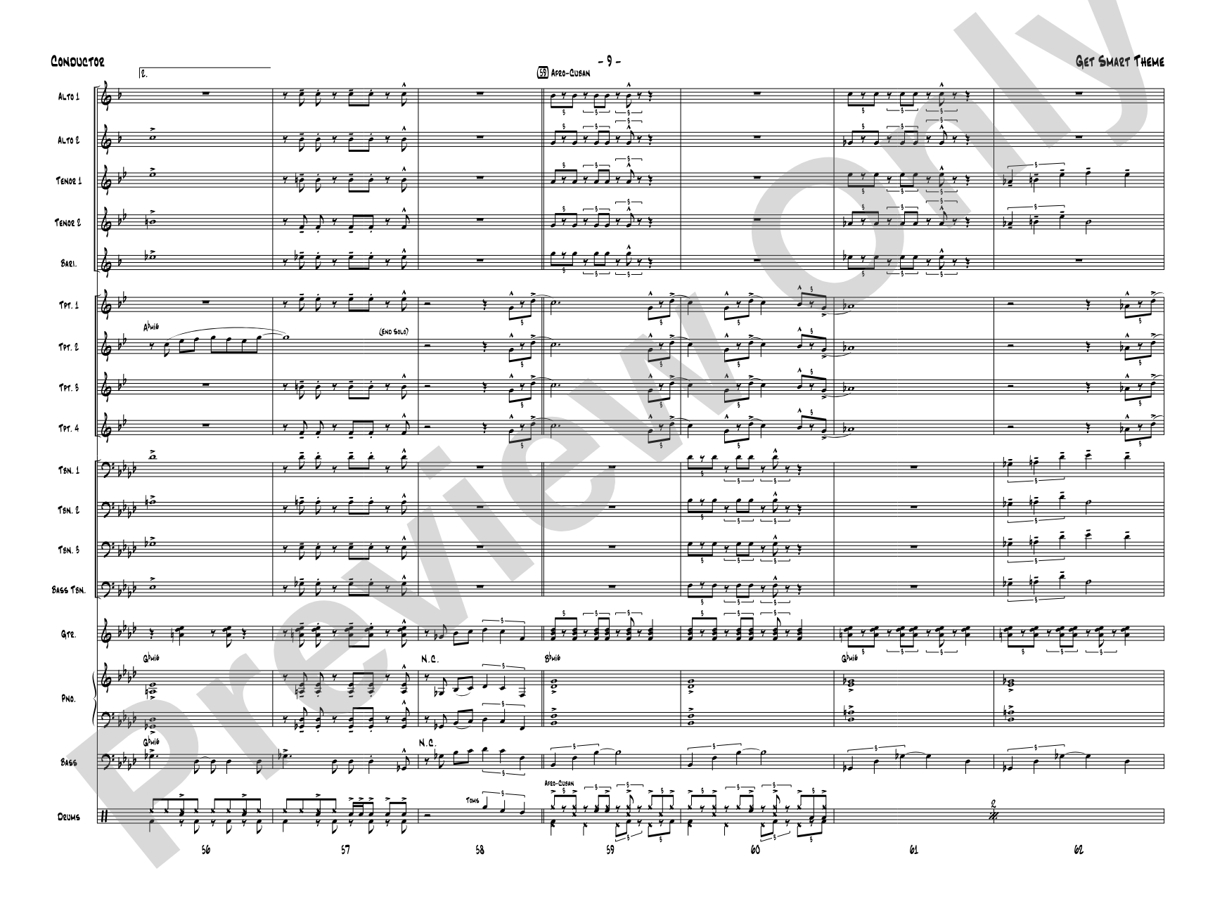 Get Smart Theme: Jazz Ensemble Conductor Score & Parts