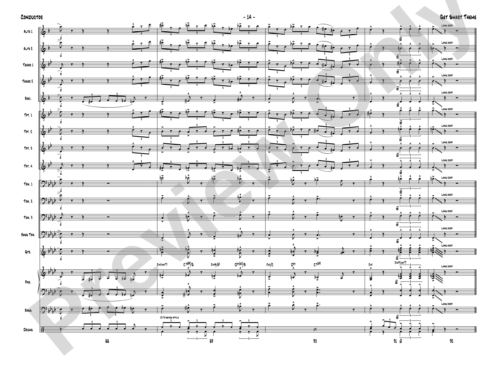 Get Smart Theme: Jazz Ensemble Conductor Score & Parts