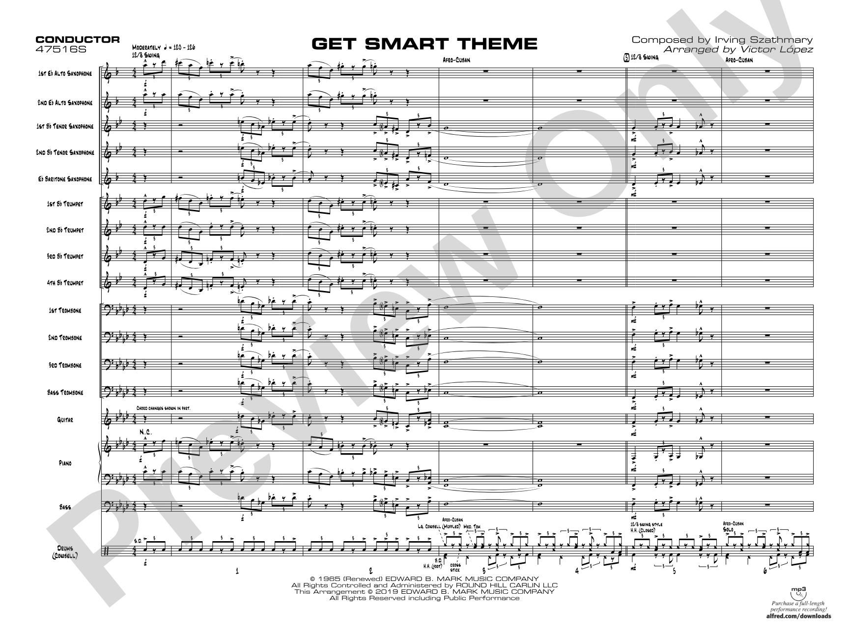 Get Smart Theme: Jazz Ensemble Conductor Score & Parts