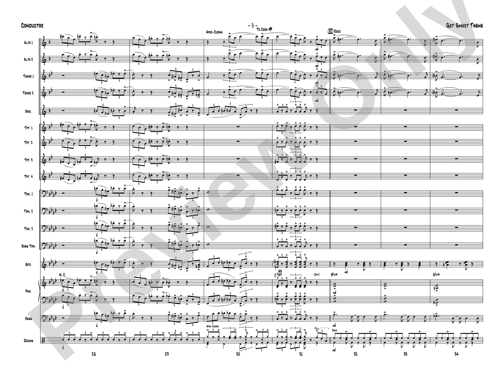 Get Smart Theme: Jazz Ensemble Conductor Score & Parts