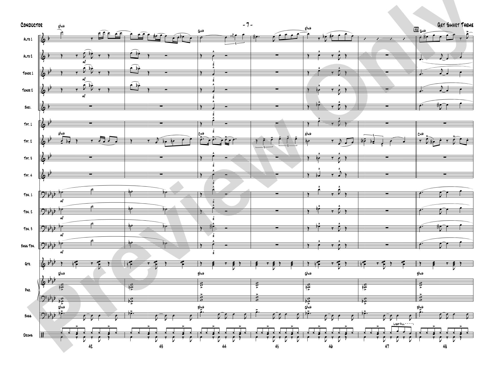 Get Smart Theme: Jazz Ensemble Conductor Score & Parts