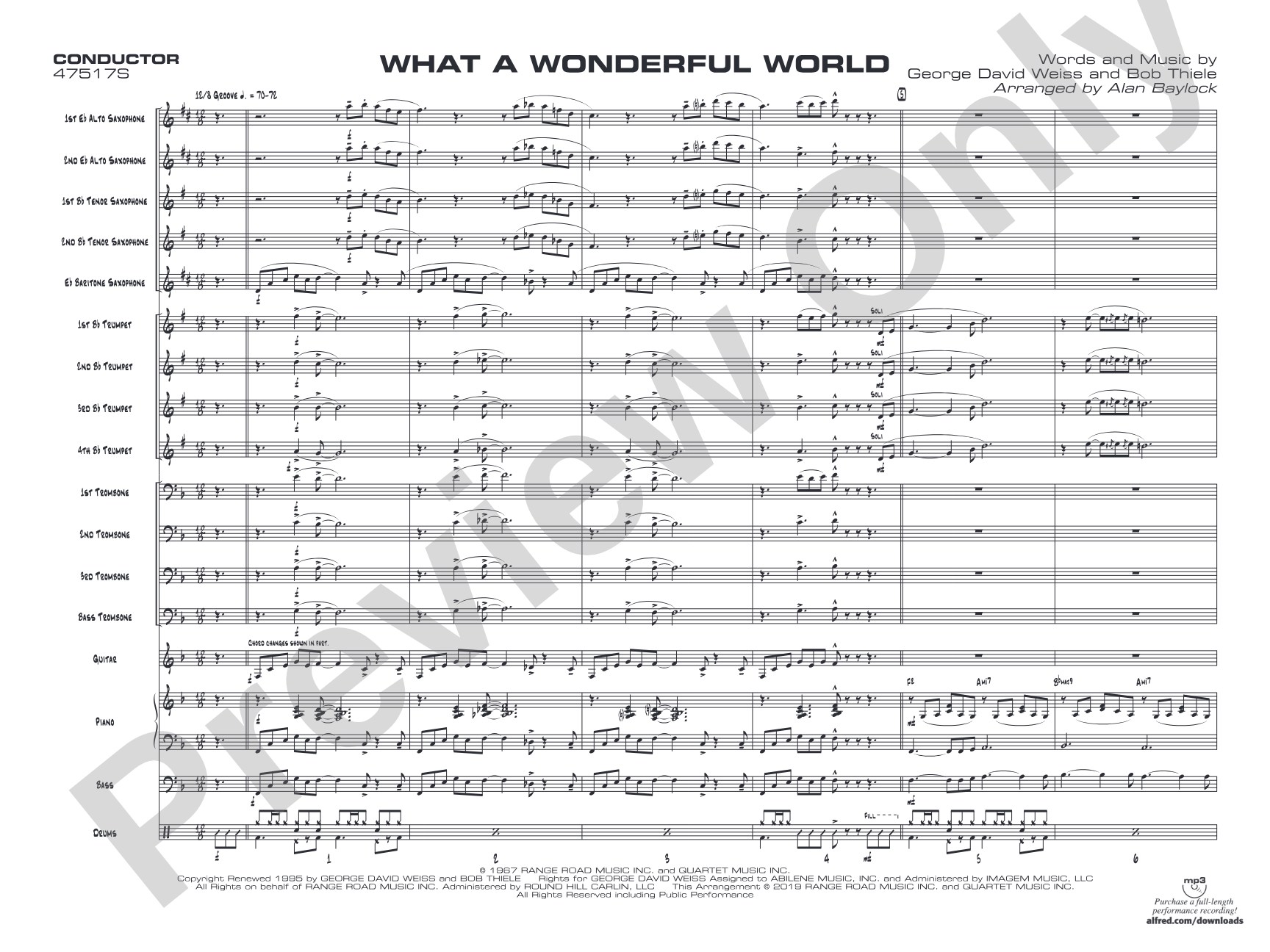 What a Wonderful World: Score