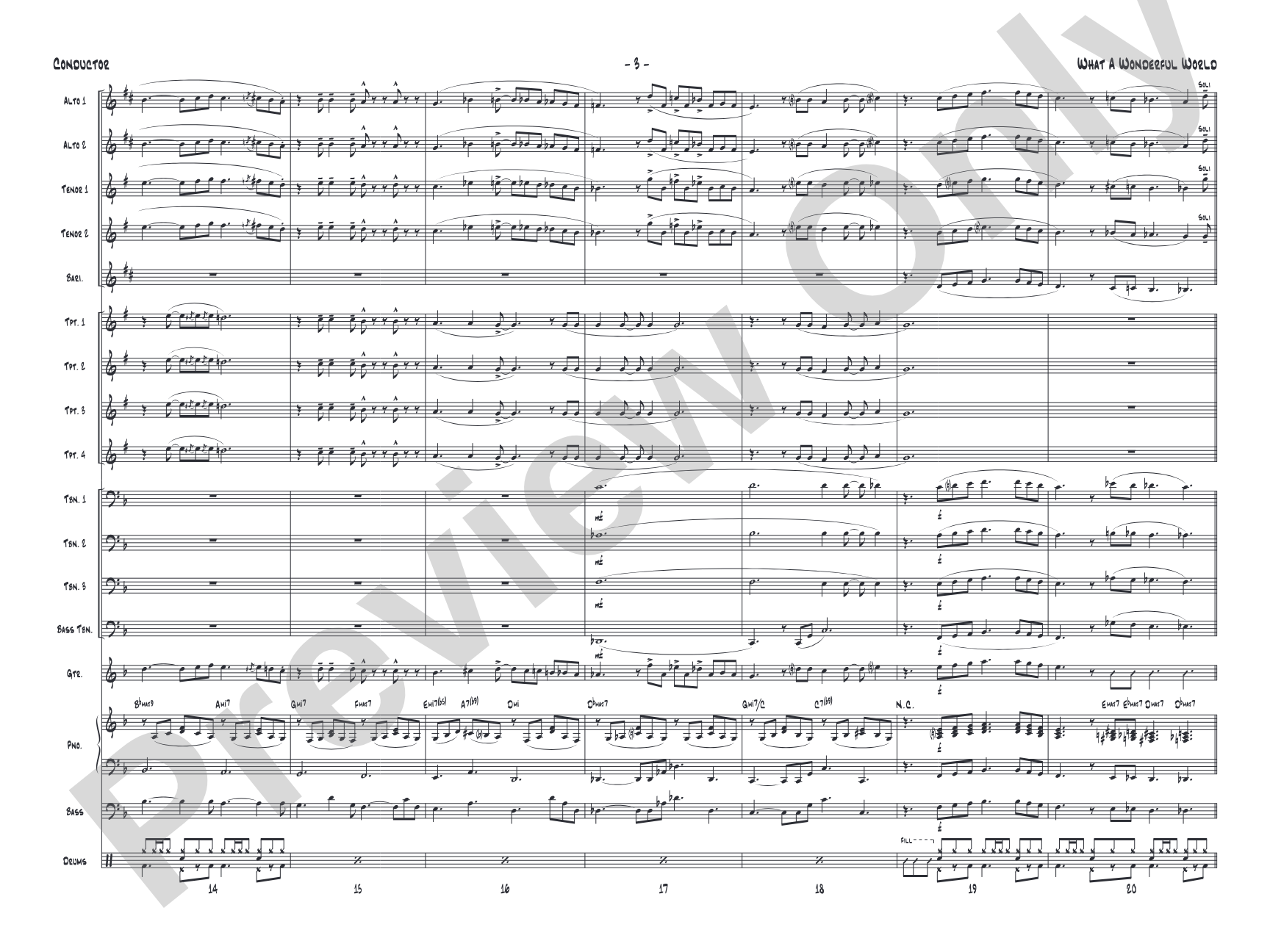 What a Wonderful World: Score