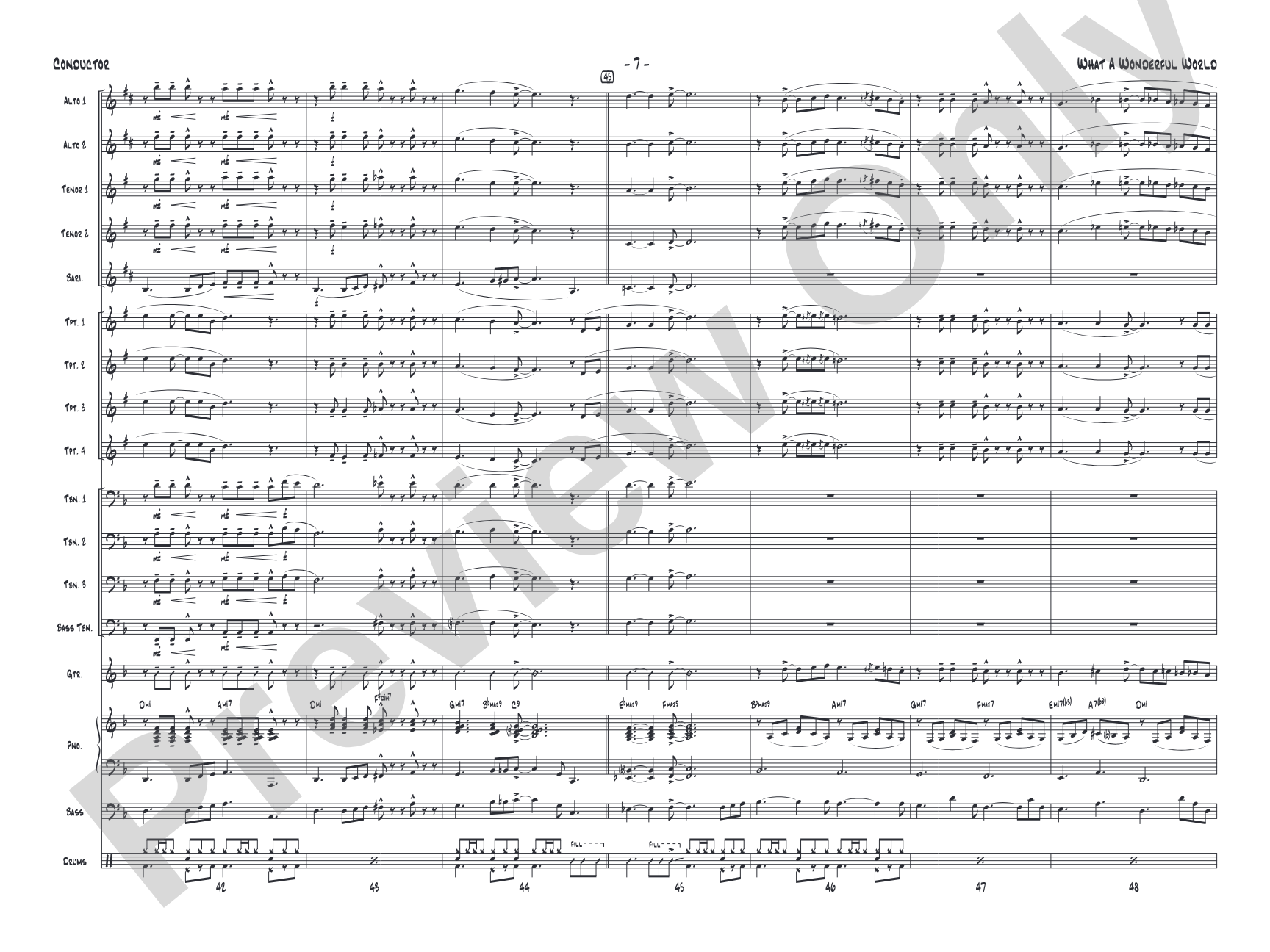 What a Wonderful World: Score