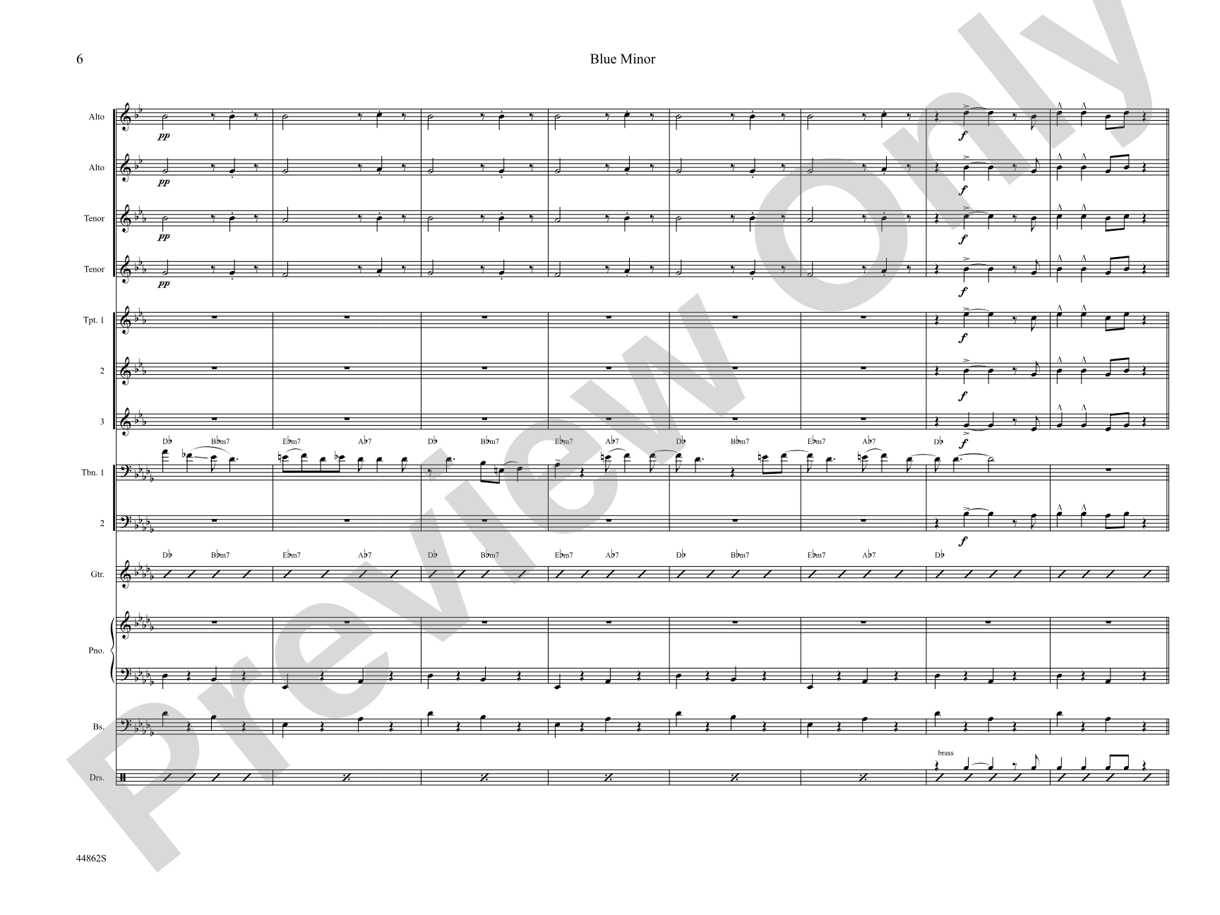 Blue Minor: Jazz Ensemble Conductor Score & Parts