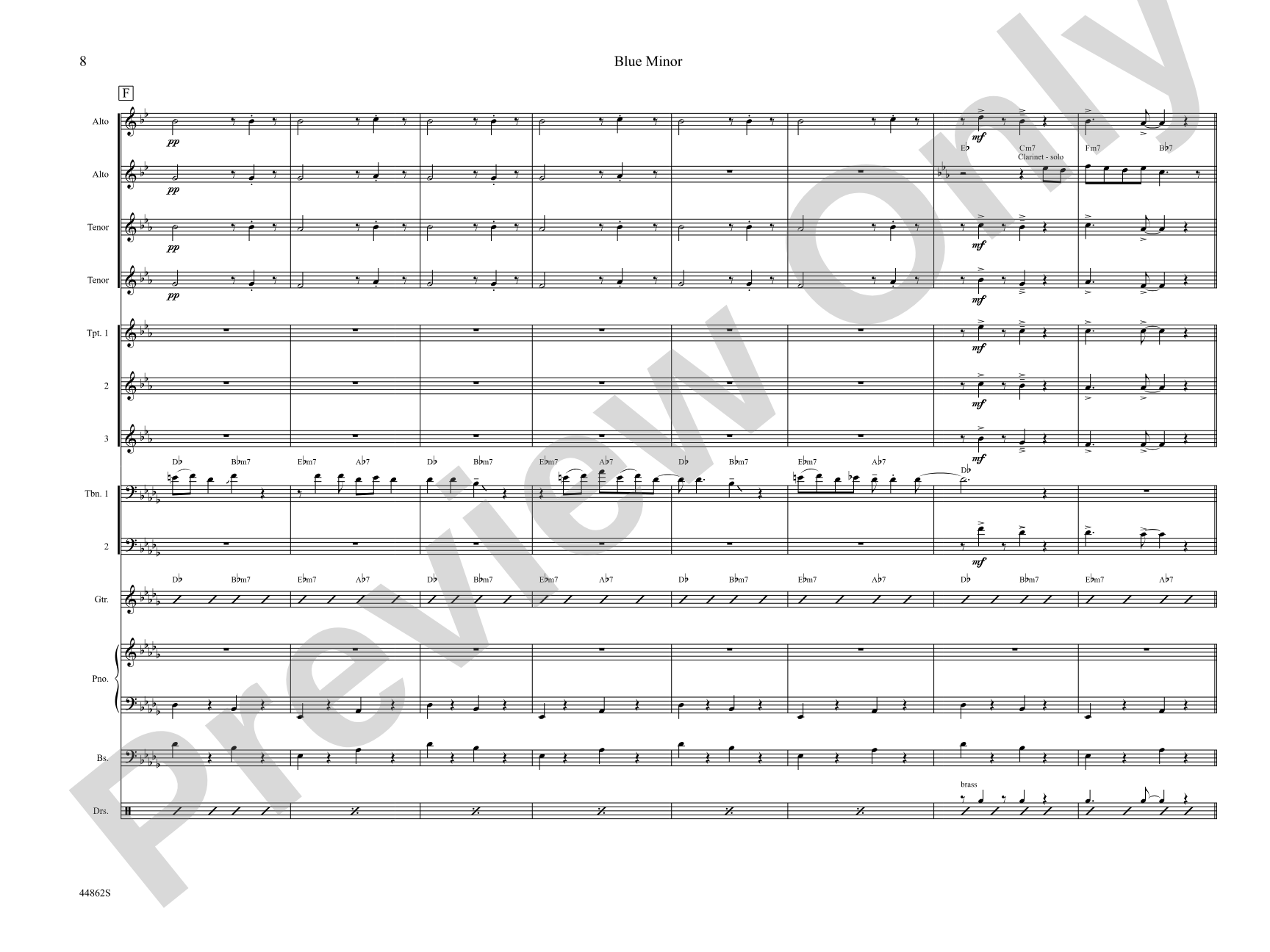 Blue Minor: Jazz Ensemble Conductor Score & Parts