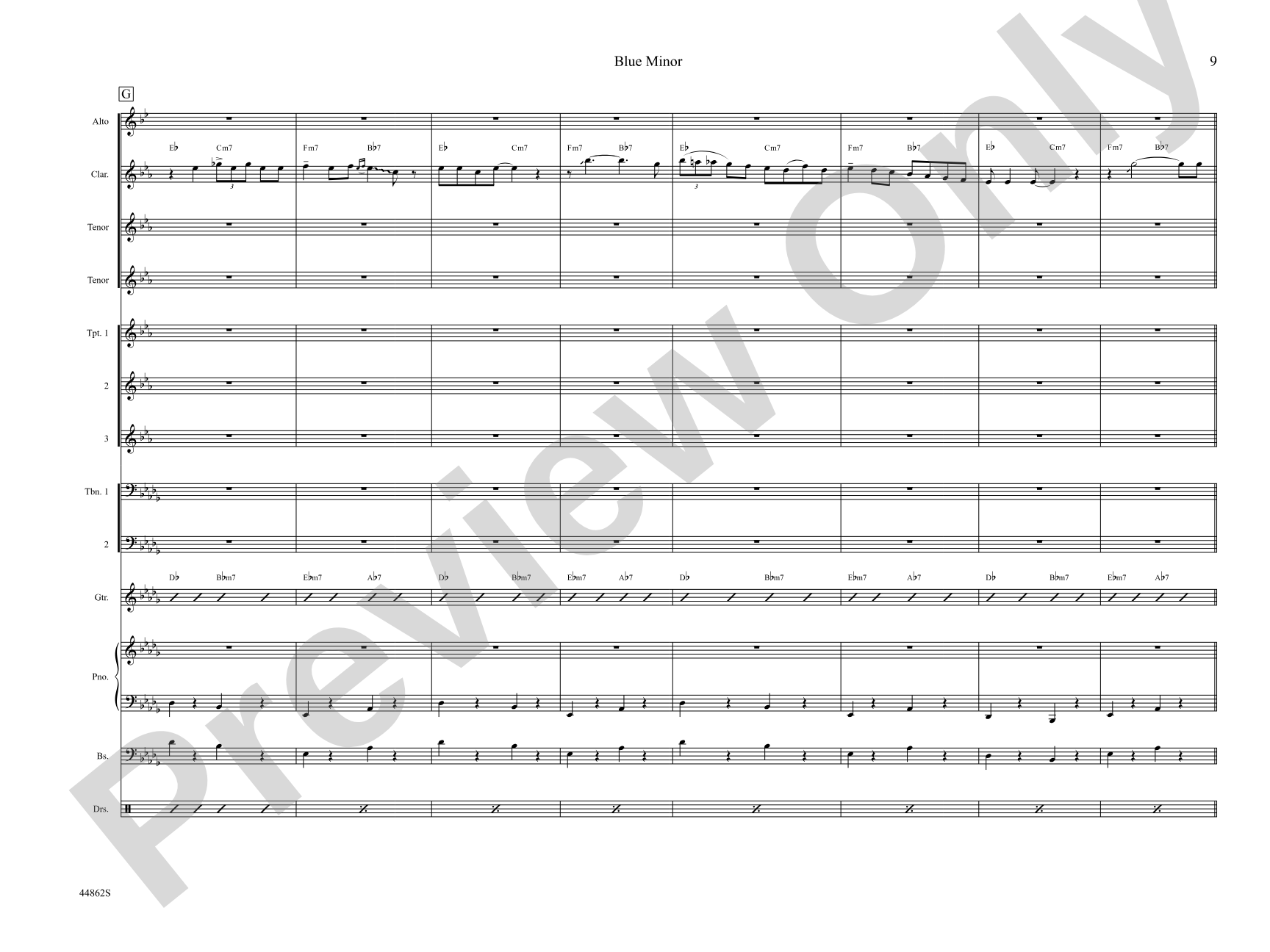 Blue Minor: Jazz Ensemble Conductor Score & Parts