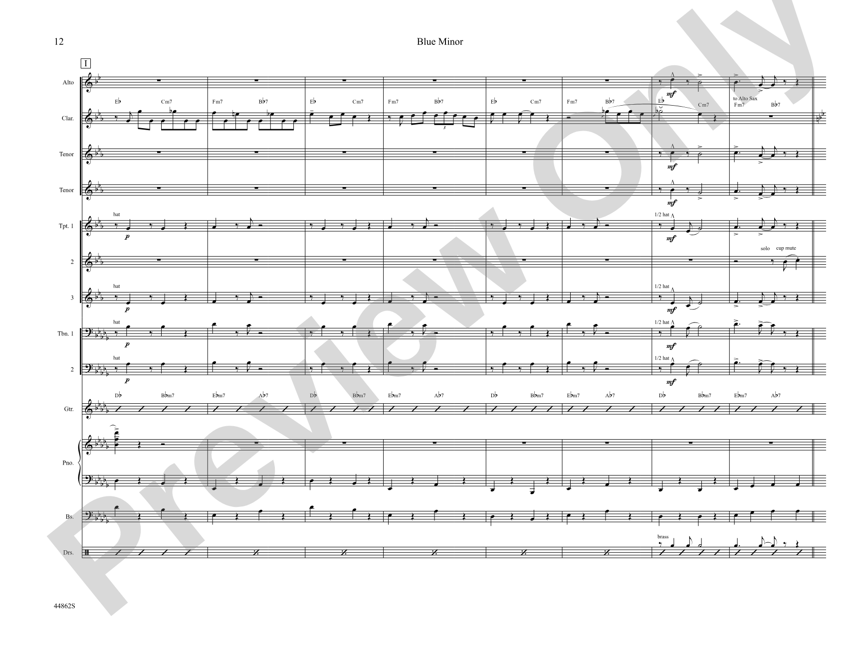 Blue Minor: Jazz Ensemble Conductor Score & Parts