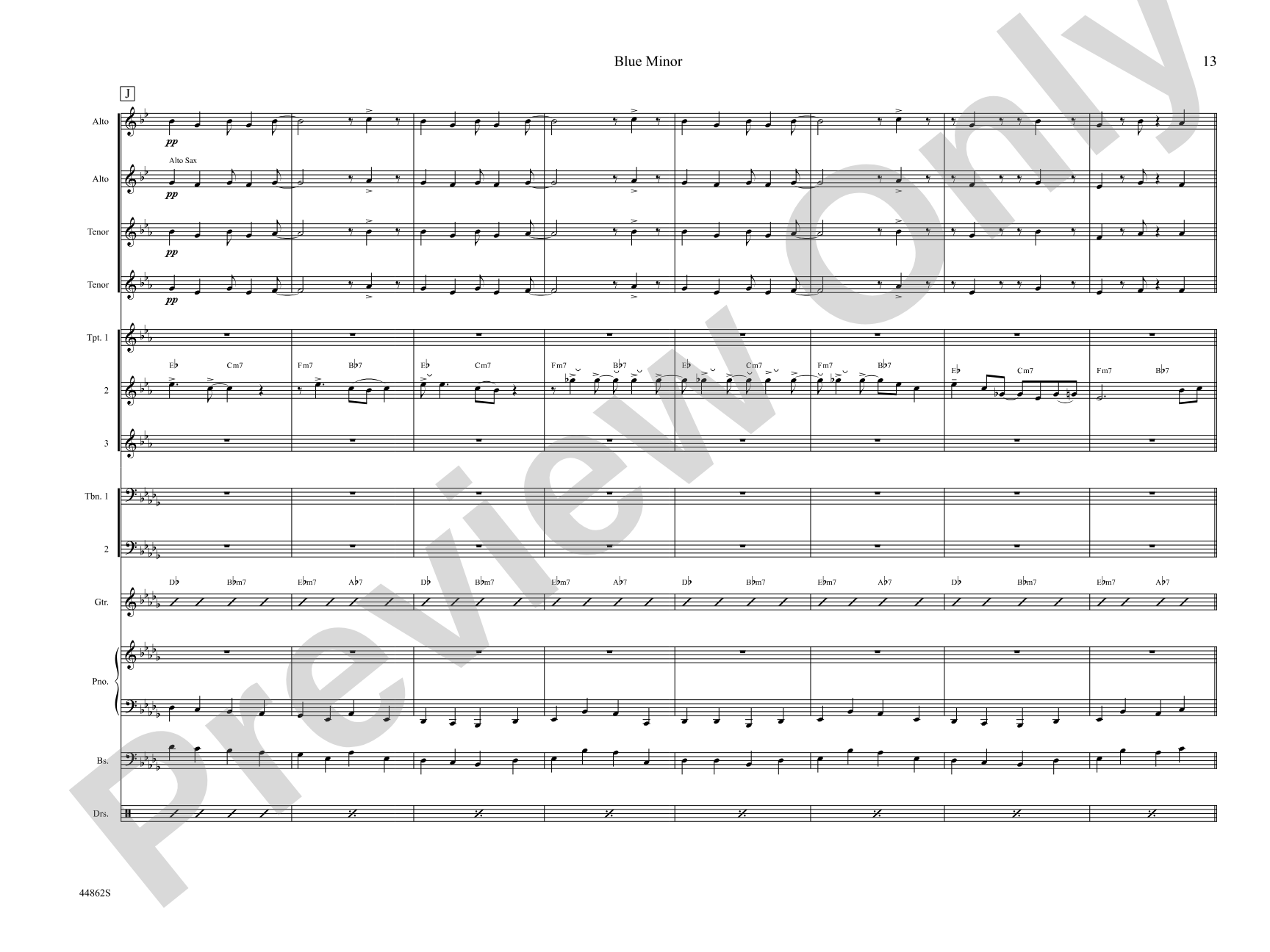 Blue Minor: Jazz Ensemble Conductor Score & Parts