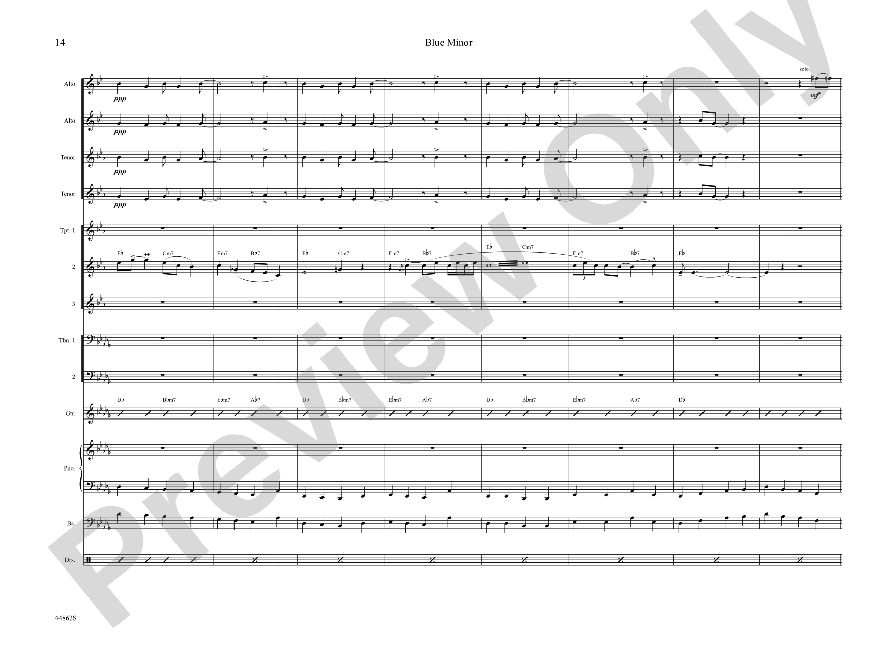 Blue Minor: Jazz Ensemble Conductor Score & Parts