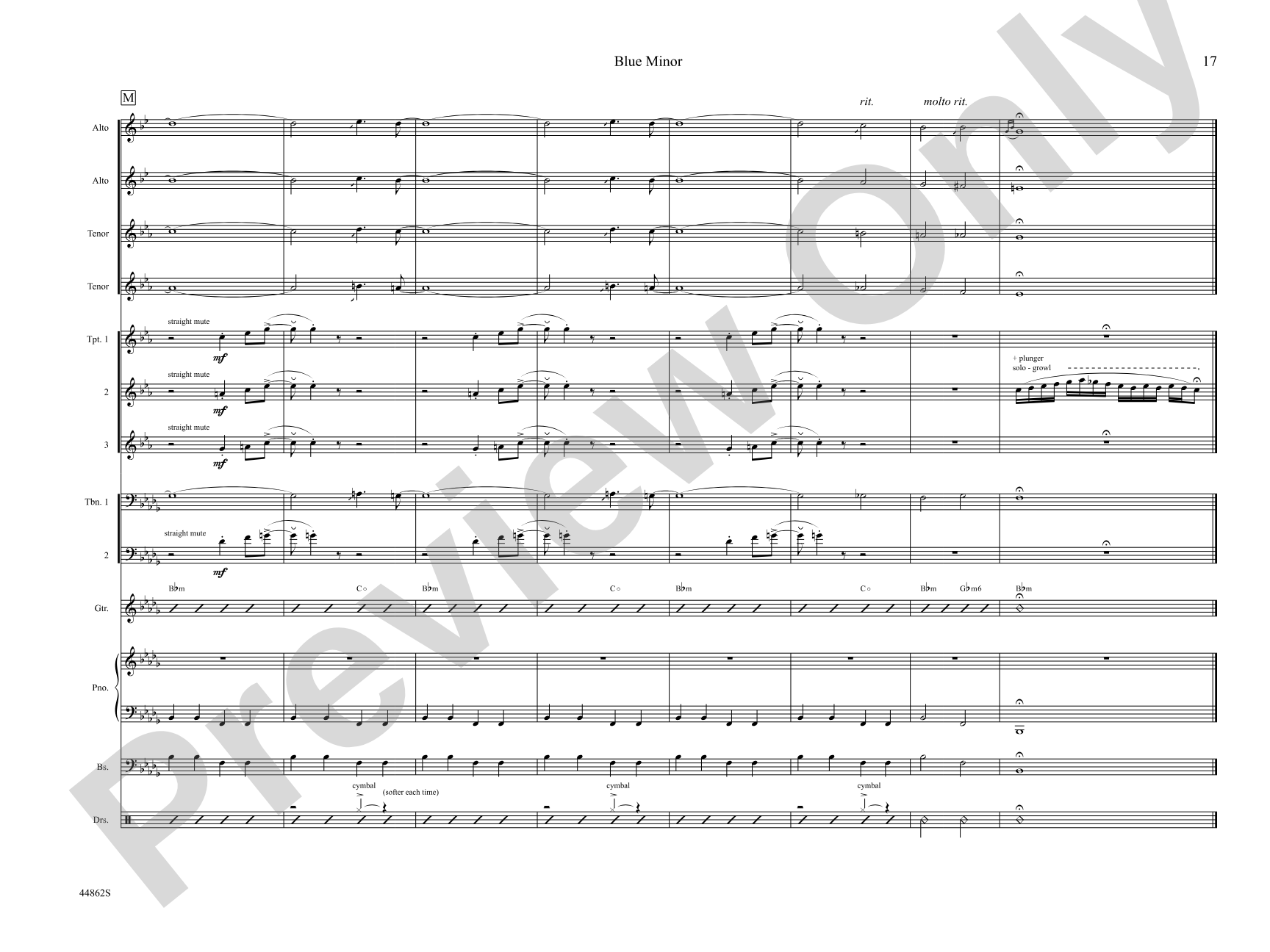 Blue Minor: Jazz Ensemble Conductor Score & Parts