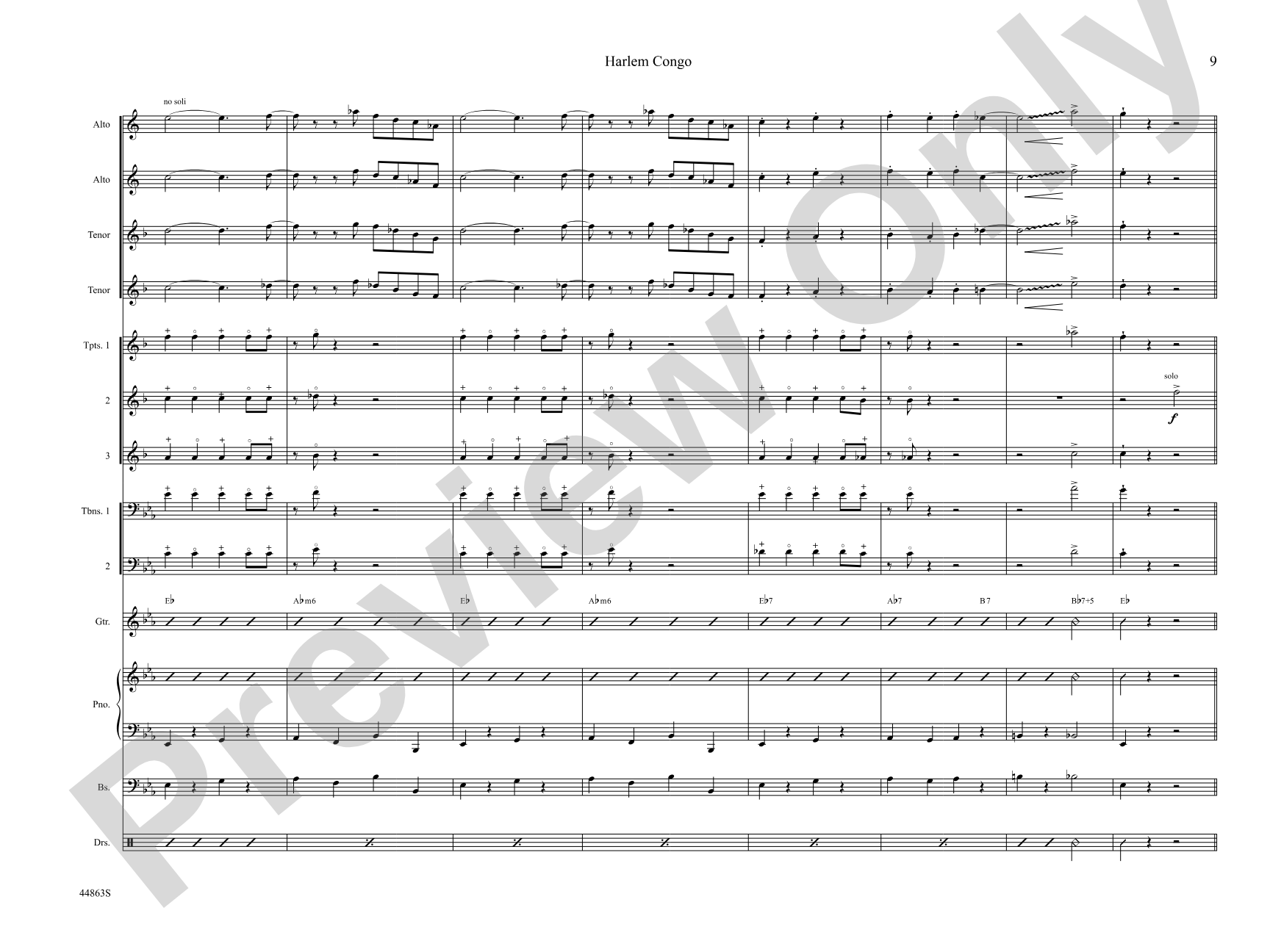 Harlem Congo: Jazz Ensemble Conductor Score & Parts