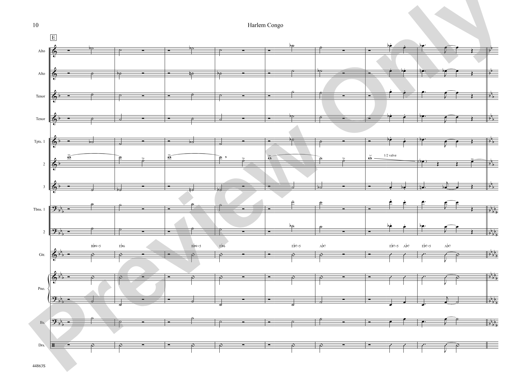 Harlem Congo: Jazz Ensemble Conductor Score & Parts