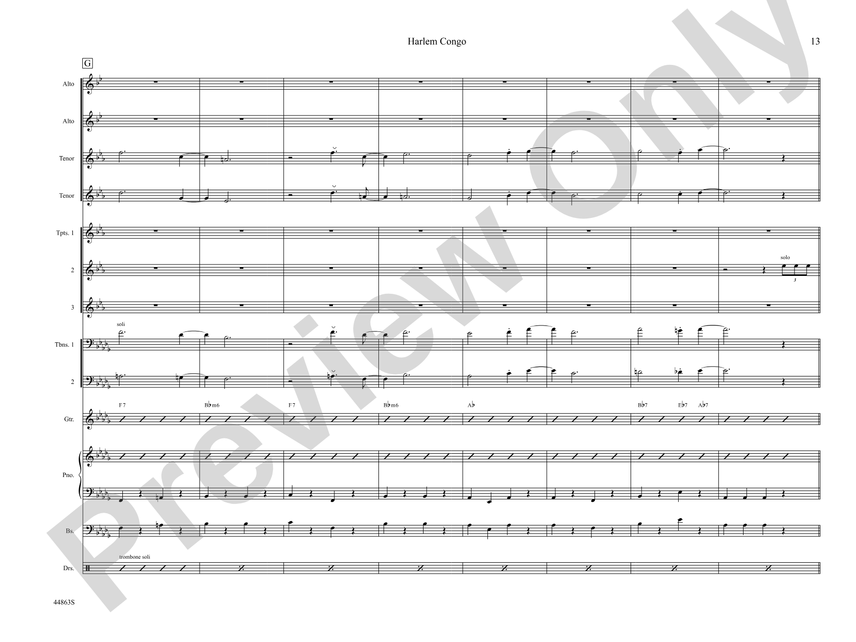 Harlem Congo: Jazz Ensemble Conductor Score & Parts