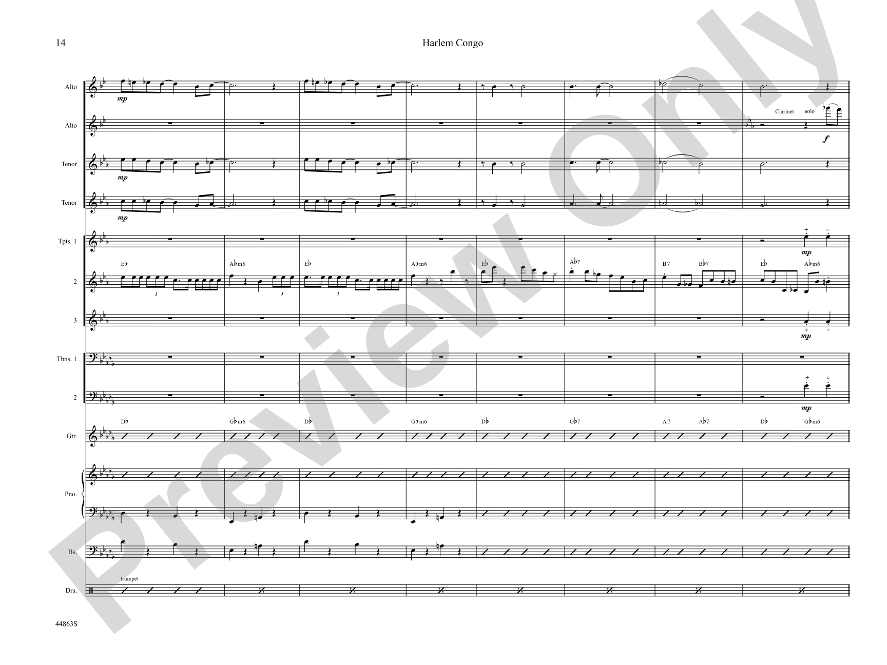 Harlem Congo: Jazz Ensemble Conductor Score & Parts