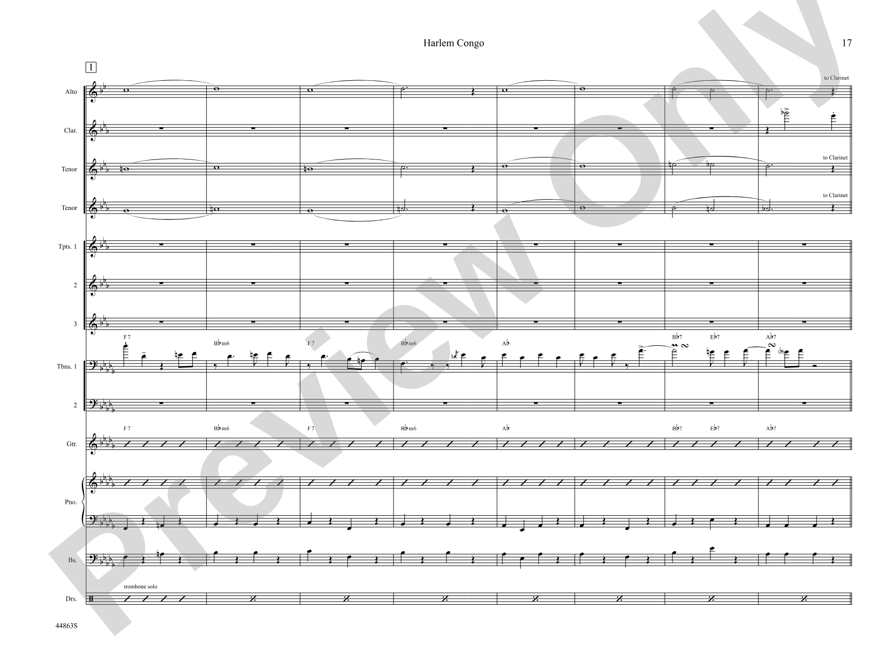 Harlem Congo: Jazz Ensemble Conductor Score & Parts
