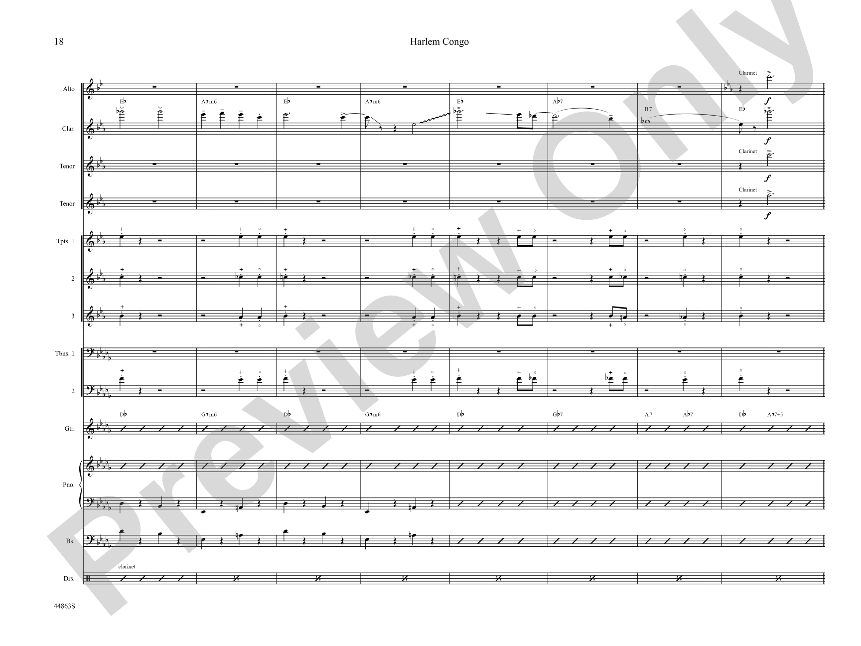Harlem Congo: Jazz Ensemble Conductor Score & Parts