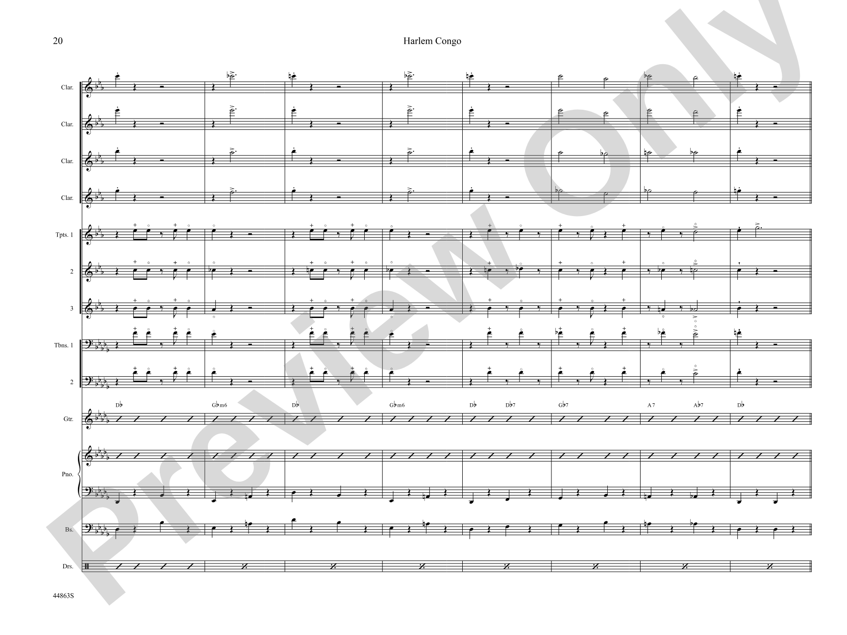 Harlem Congo: Jazz Ensemble Conductor Score & Parts