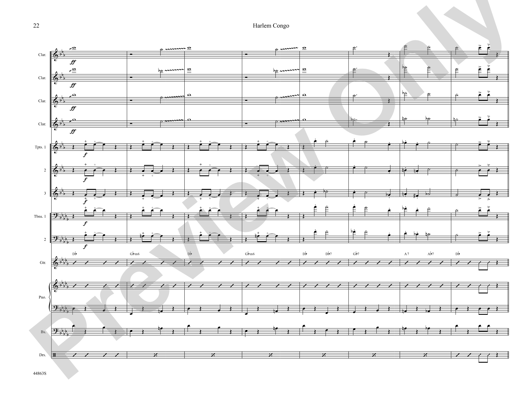 Harlem Congo: Jazz Ensemble Conductor Score & Parts
