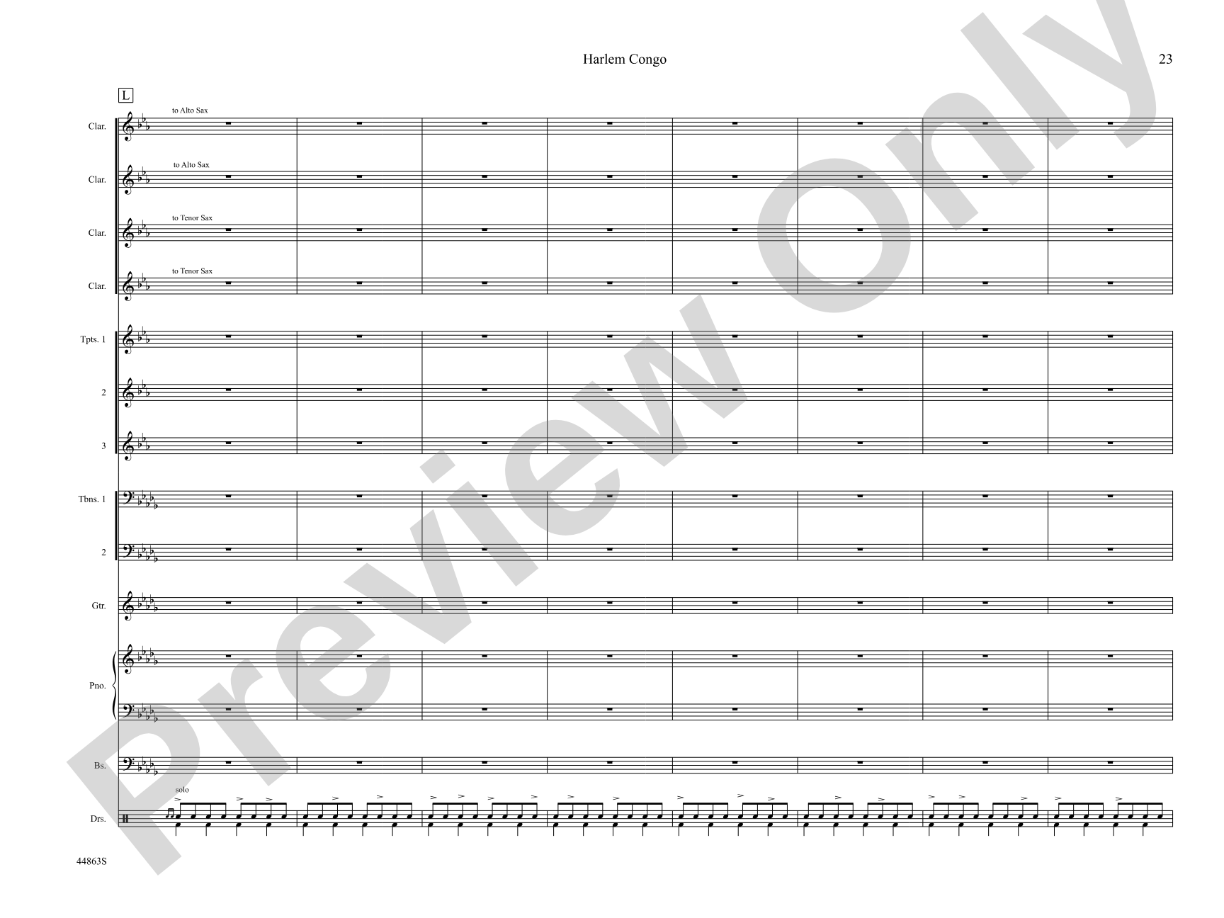 Harlem Congo: Jazz Ensemble Conductor Score & Parts
