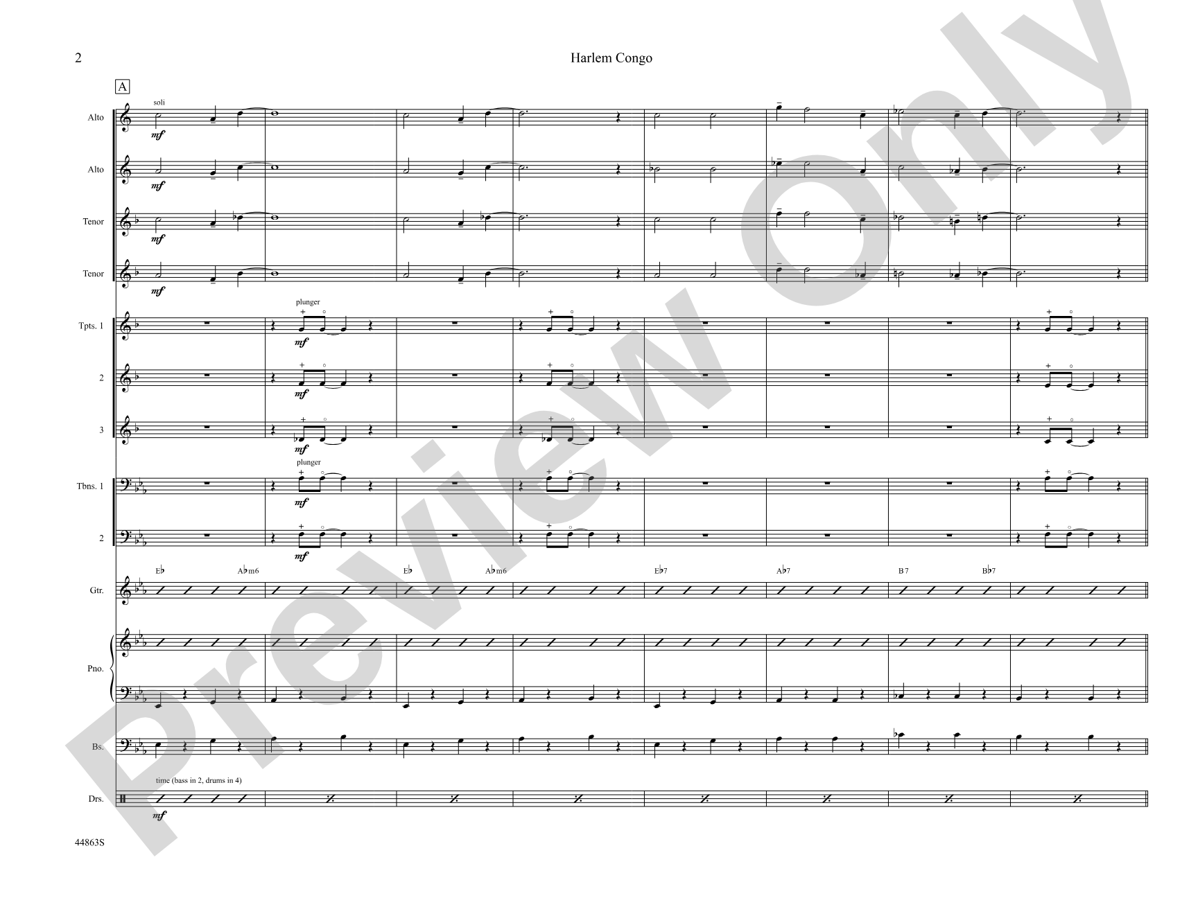 Harlem Congo: Jazz Ensemble Conductor Score & Parts