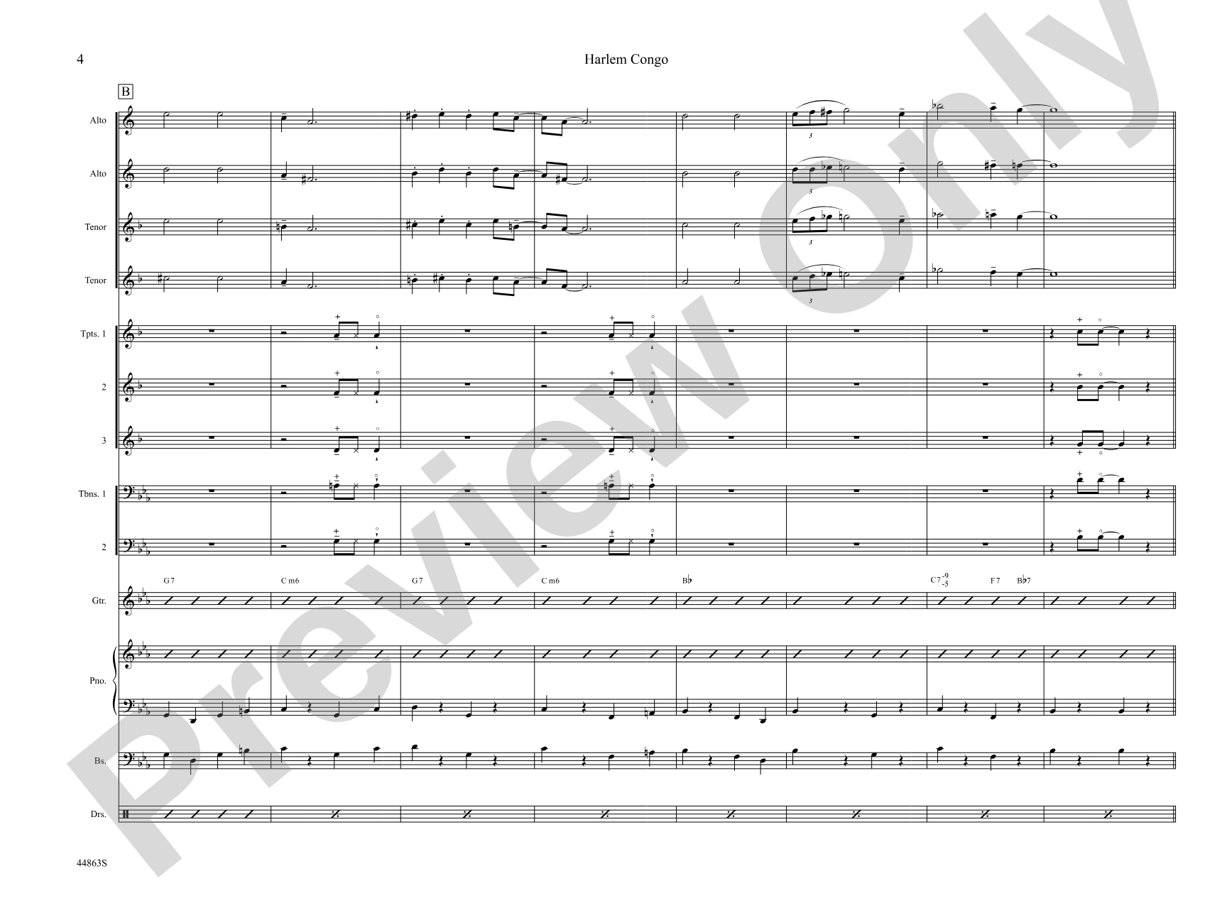Harlem Congo: Jazz Ensemble Conductor Score & Parts