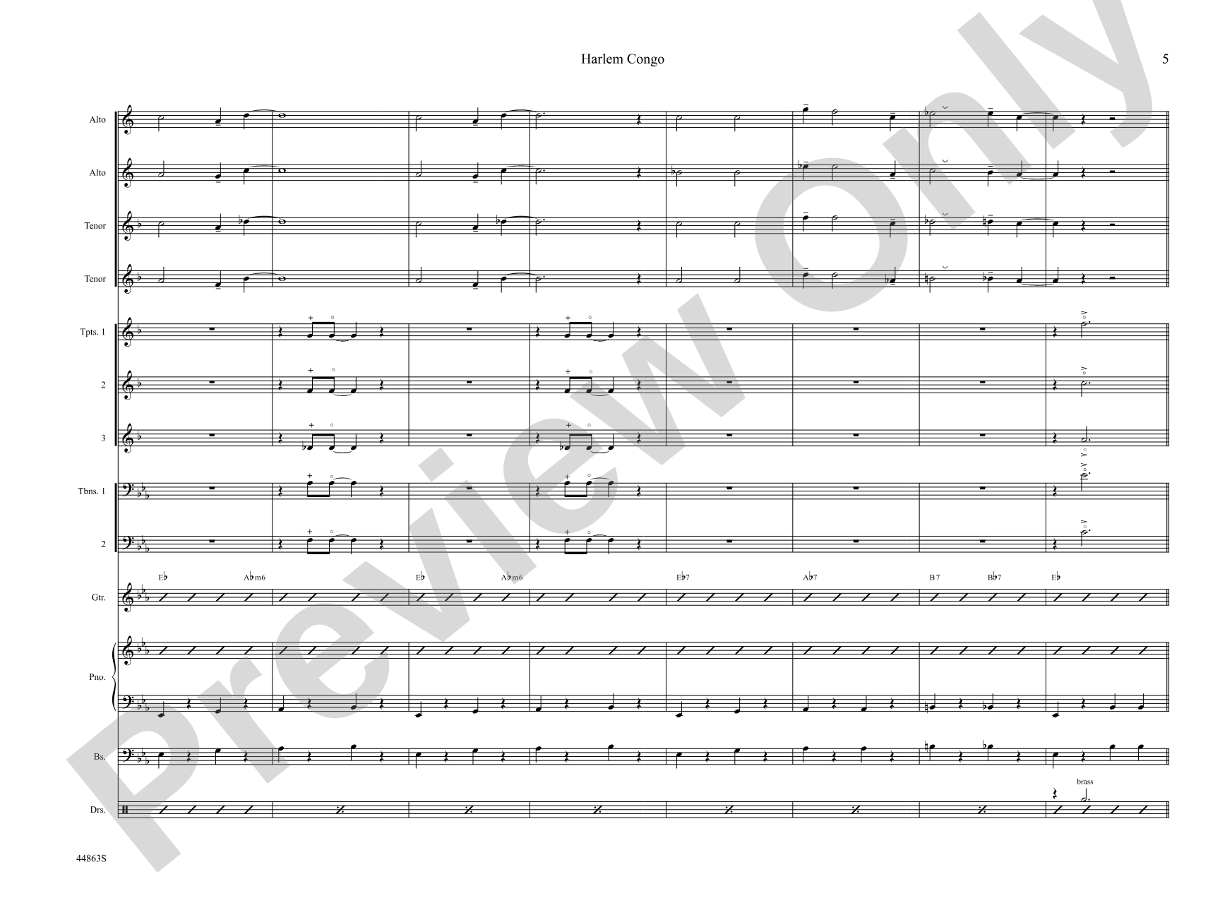 Harlem Congo: Jazz Ensemble Conductor Score & Parts
