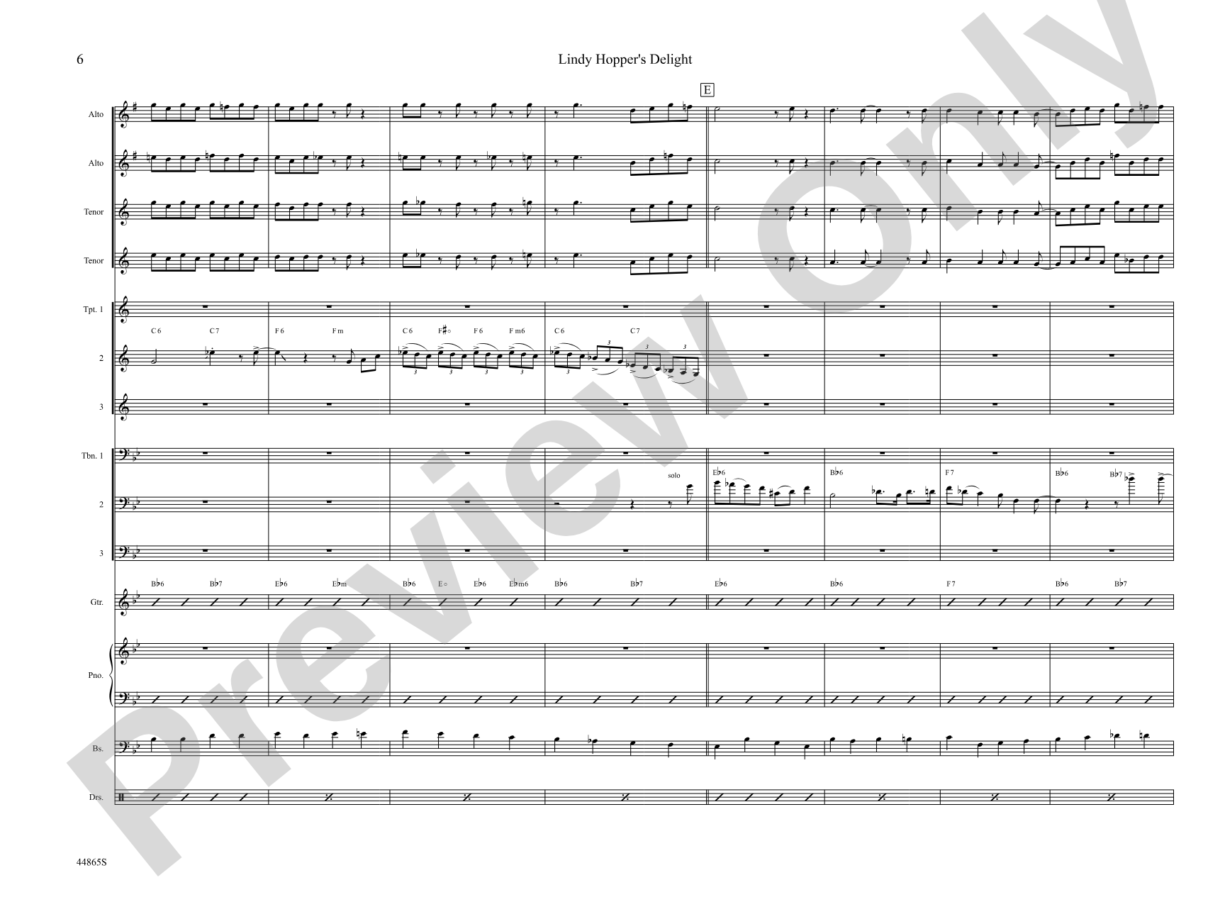Lindy Hopper's Delight: Jazz Ensemble Conductor Score & Parts