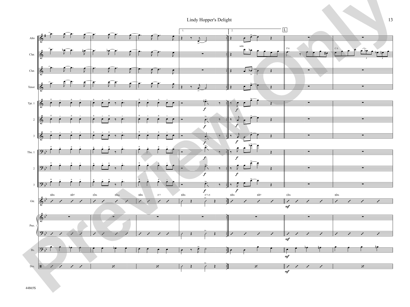 Lindy Hopper's Delight: Jazz Ensemble Conductor Score & Parts