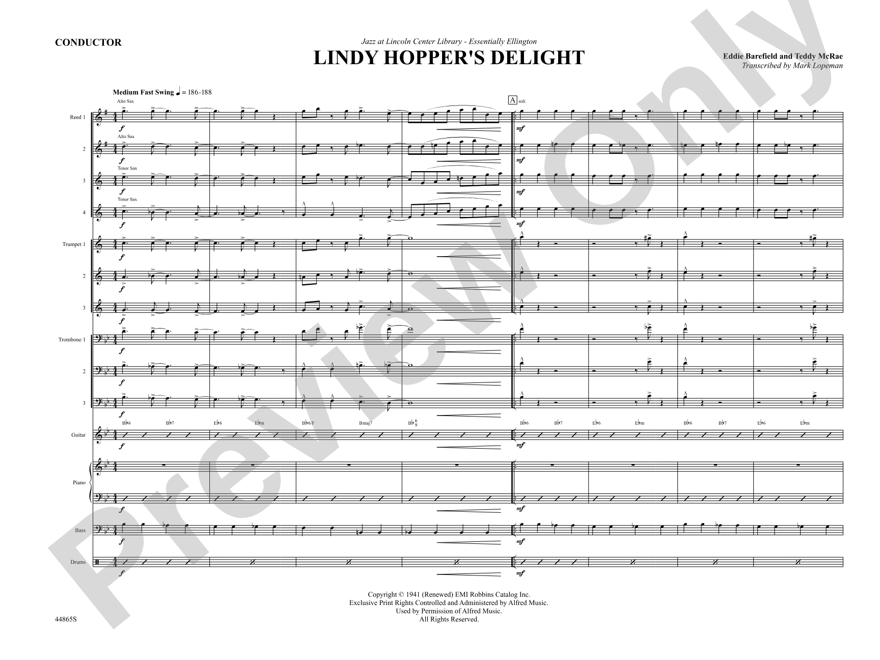 Lindy Hopper's Delight: Jazz Ensemble Conductor Score & Parts