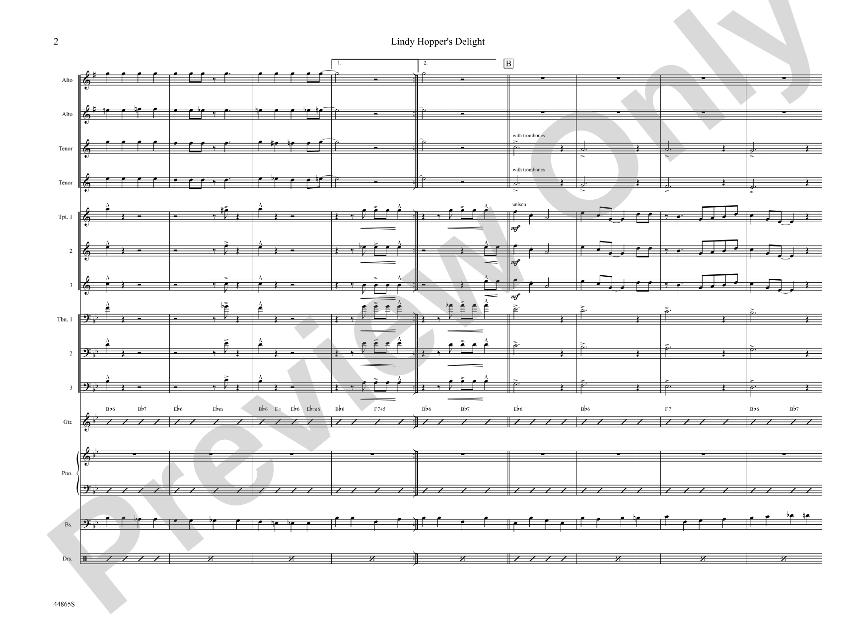 Lindy Hopper's Delight: Jazz Ensemble Conductor Score & Parts