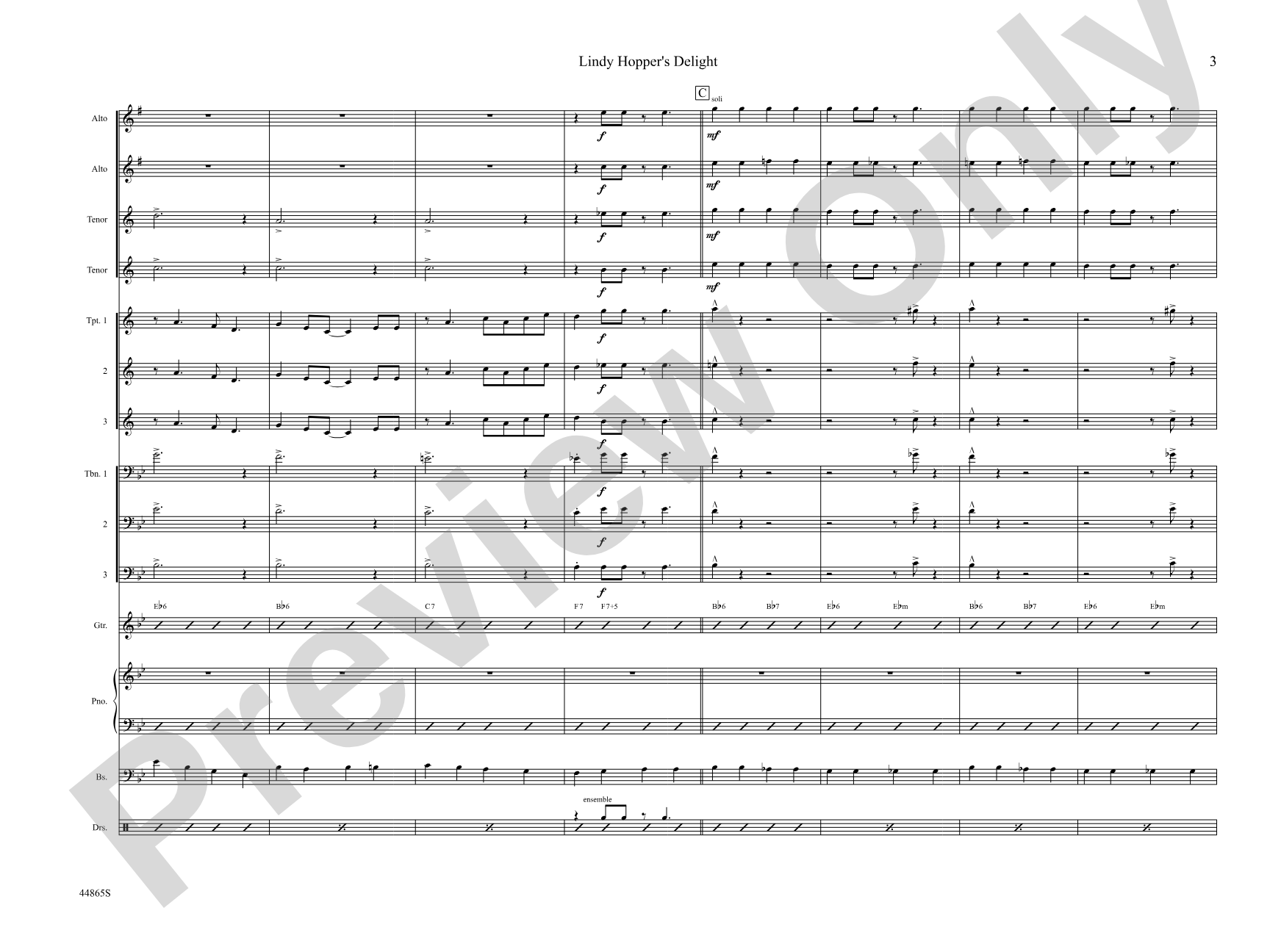 Lindy Hopper's Delight: Jazz Ensemble Conductor Score & Parts