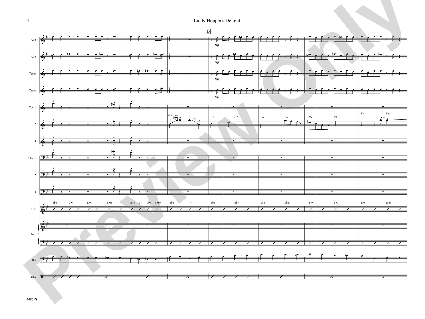 Lindy Hopper's Delight: Jazz Ensemble Conductor Score & Parts